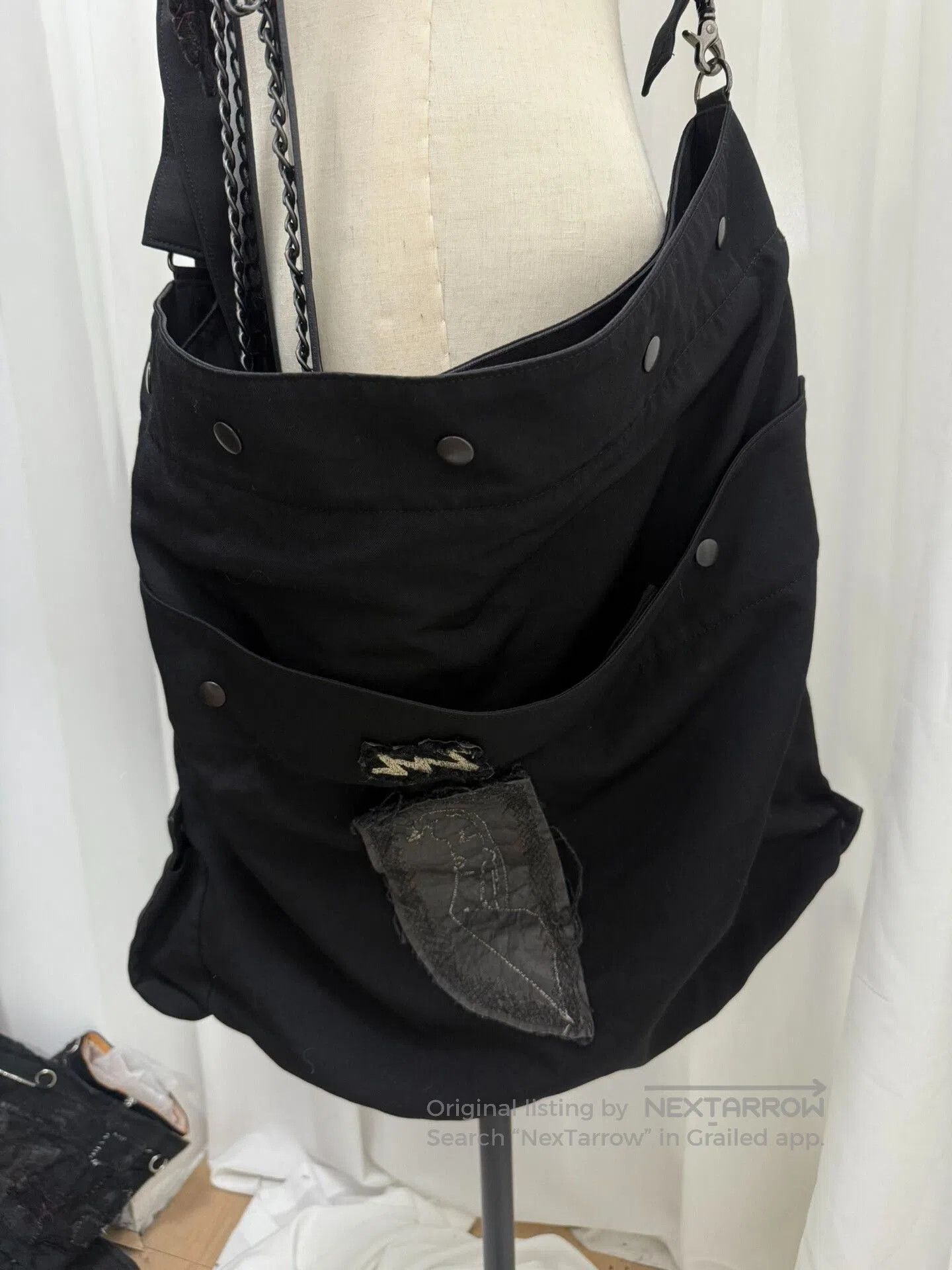 Yohji Yamamoto Yohji Yamamoto Black Wool Messenger Bag. Size ONE SIZE - 2 Thumbnail