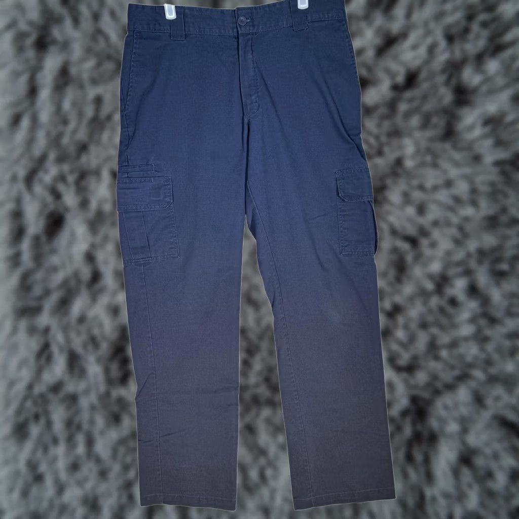 Dickies VINTAGE? No. Dickies Flex Cargo Pants Mens 34x34 Blue Work Utility Straight Leg Twill Zip Fly Size US 34 / EU 50 - 1 Thumbnail