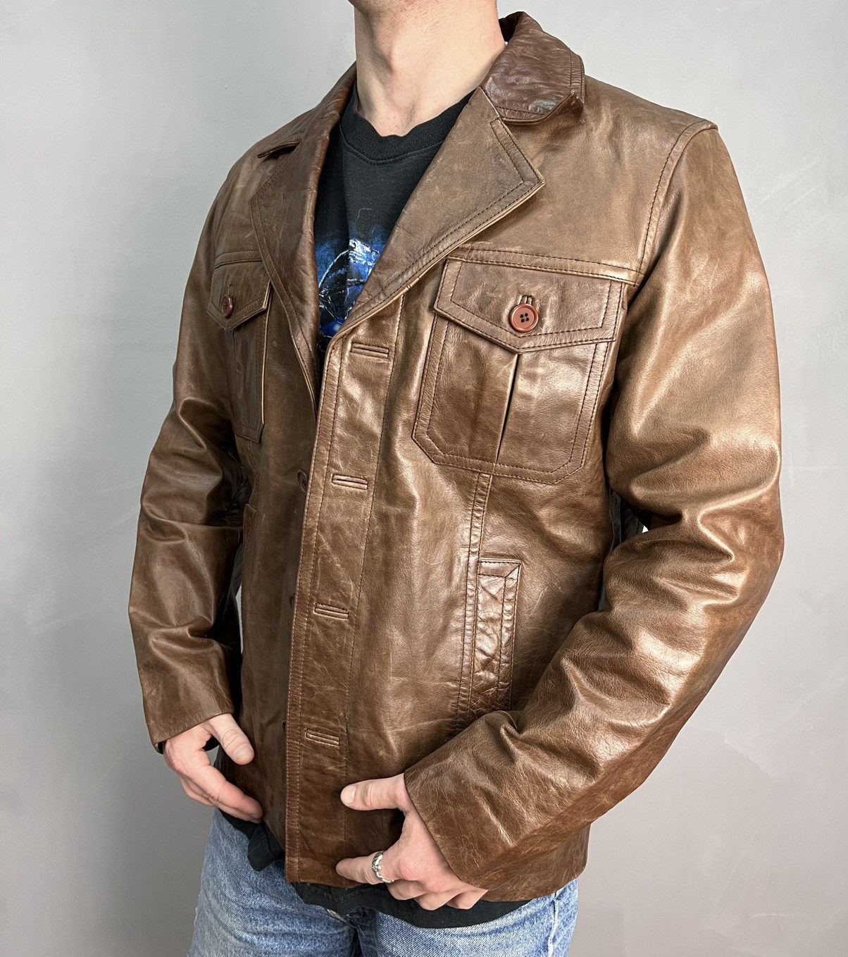Other BROWN Y2K racing Real Leather Vintage Avantgarde Jacket Size US M / EU 48-50 / 2 - 3 Thumbnail