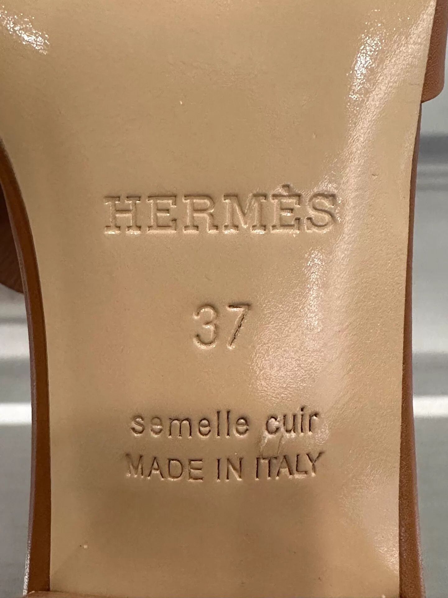 Hermes Hermes Women's Brown Pig Nose Logo 5cm Heel Sandal 37 Size US 6.5 / IT 36.5 - 8 Thumbnail