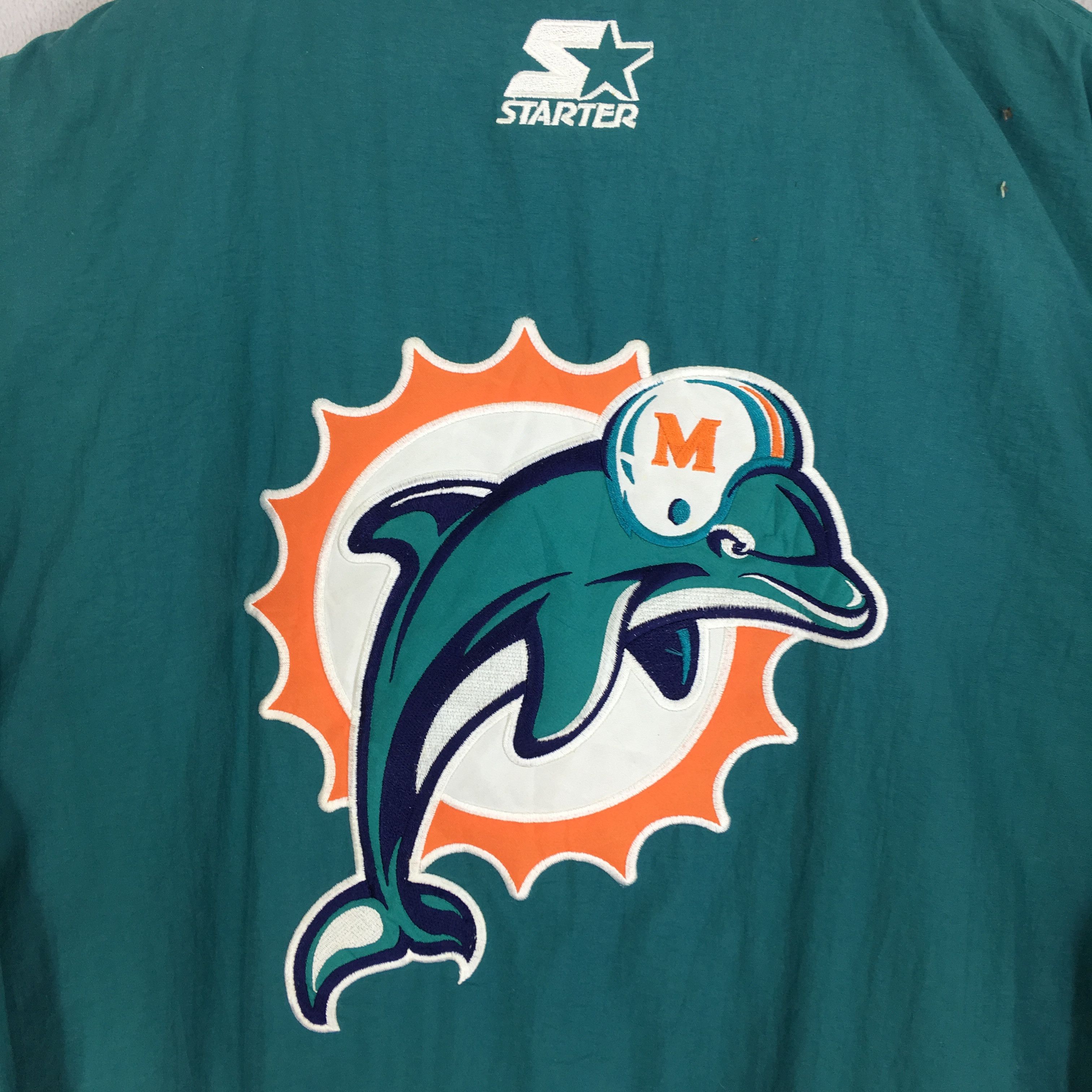 NFL Vintage Starter Miami Dolphins Green Sport Team Jacket Size US L / EU 52-54 / 3 - 8 Thumbnail