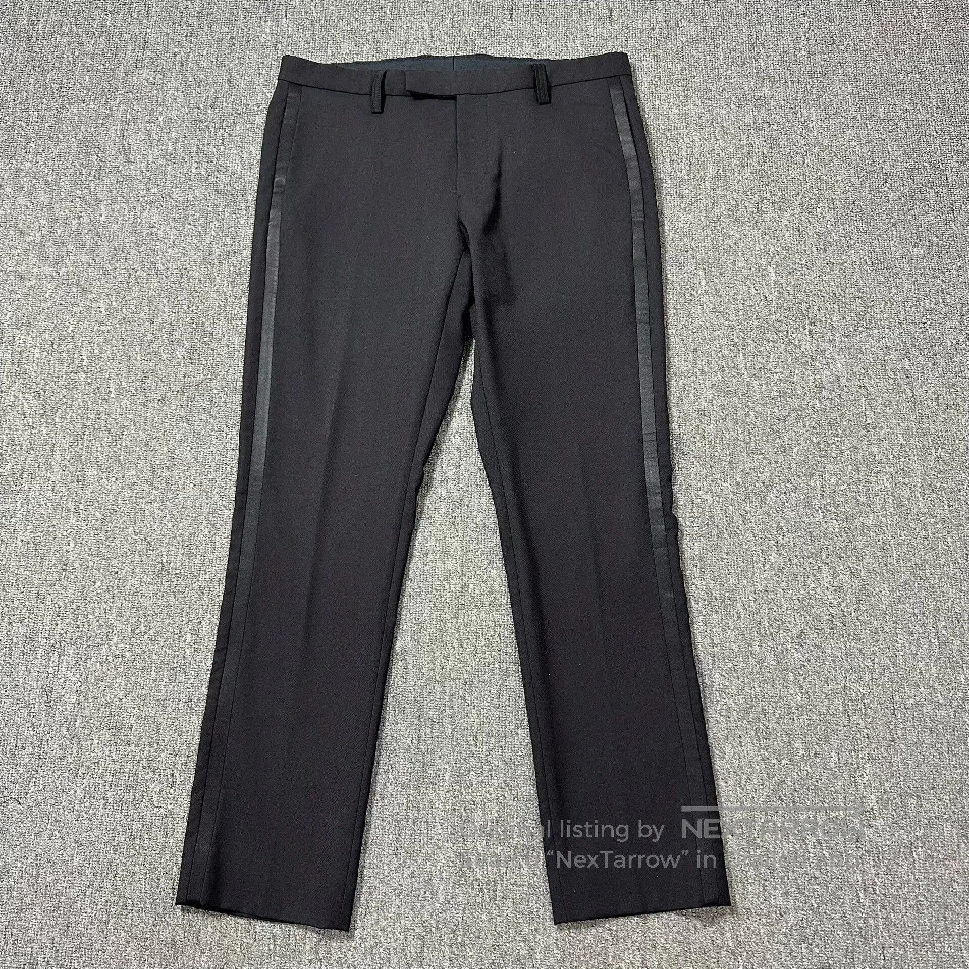 Dior Dior Black Silk Satin Stripe Formal Trousers. Size US 30 / EU 46 - 1 Thumbnail