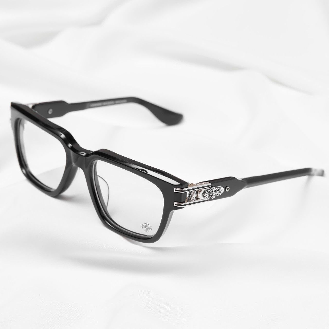 Chrome Hearts CHROME HEARTS BULGE BLACK SHINY SILVER GLASSES Size ONE SIZE - 2 Thumbnail