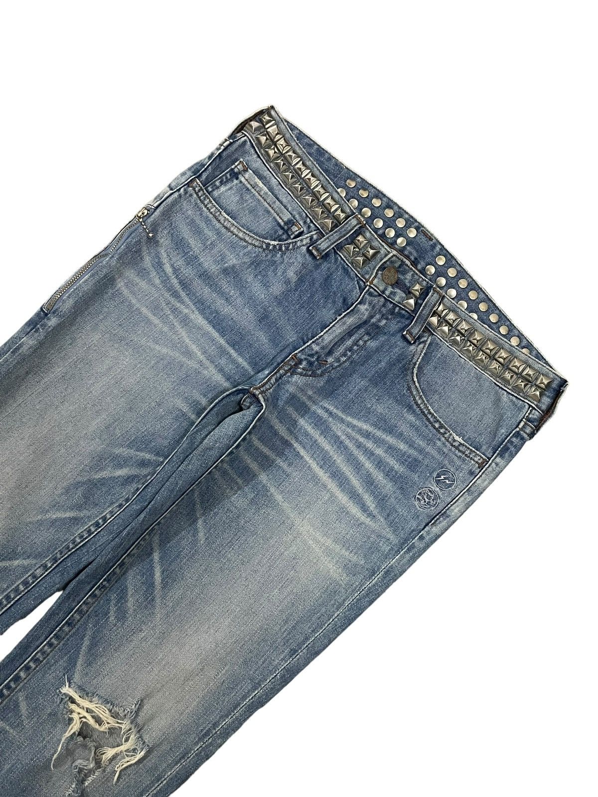 Levi's Vintage Levi’s Spiked Denim Distressed Punk Goth Style Jeans Size 29" - 5 Thumbnail