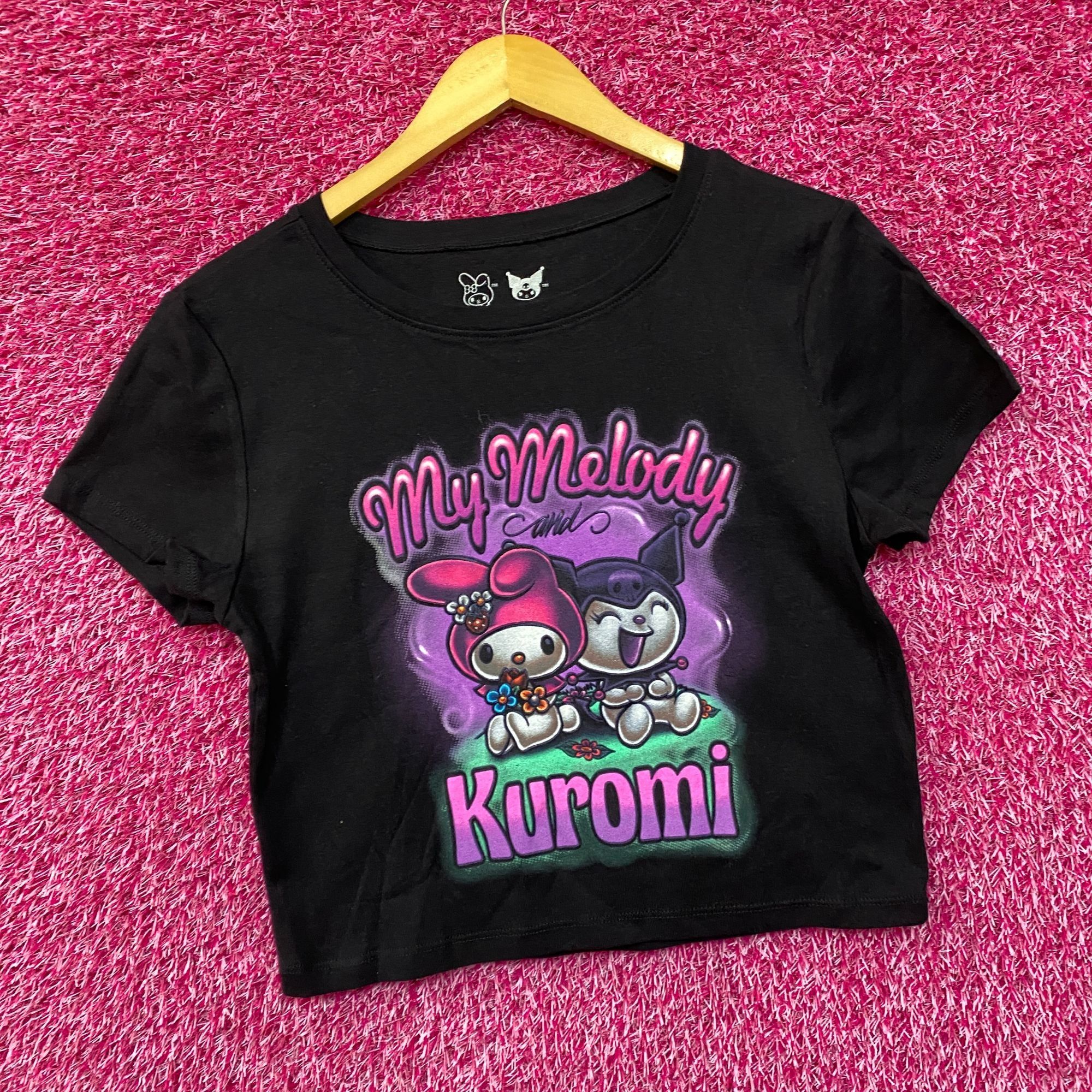 Anime My Melody and Kuromi Airbrush Kawaii Sanrio Crop Top L Size L / US 10 / IT 46 - 3 Thumbnail