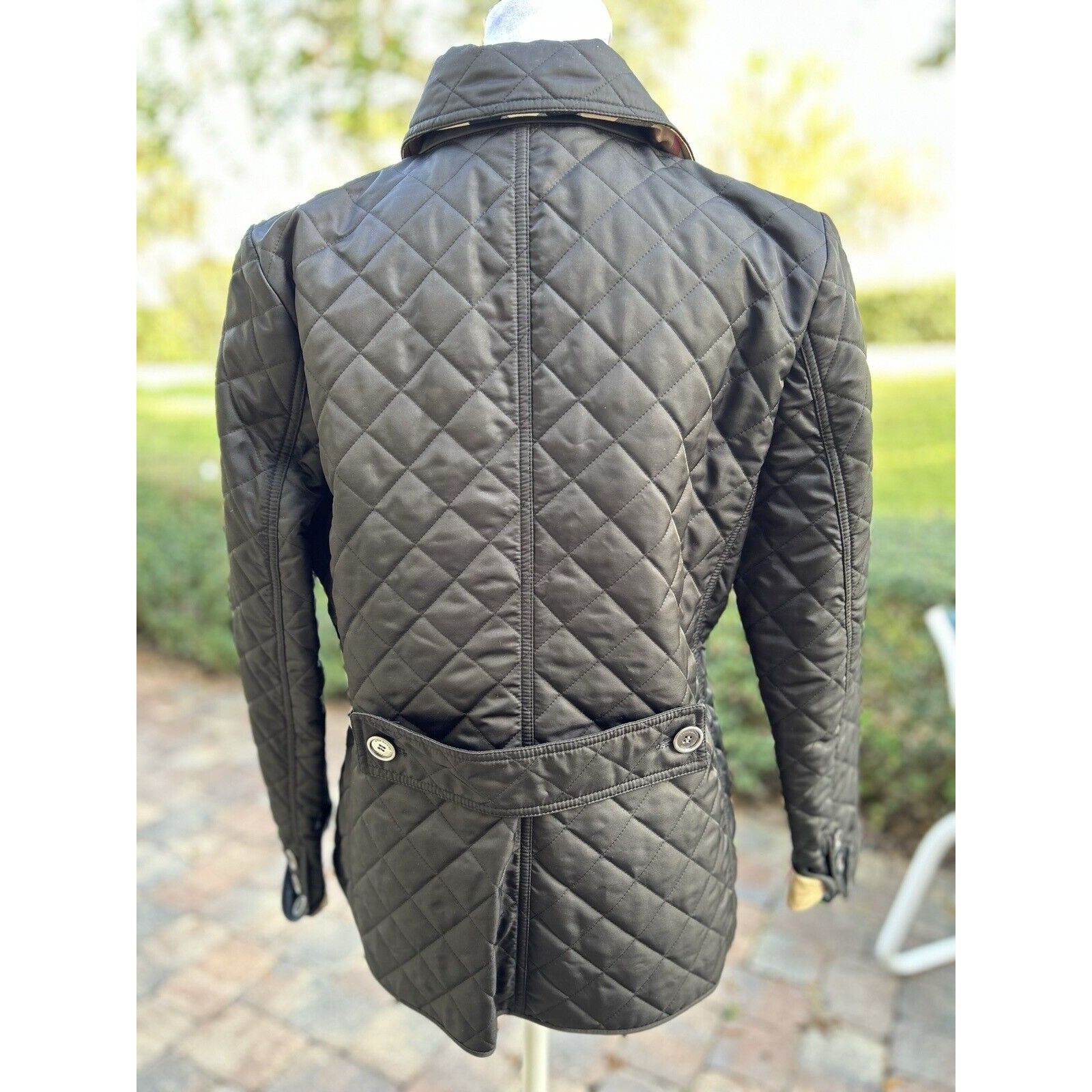 Burberry Women Black Burberry Quilted Coat Med 🖤 Size M / US 6-8 / IT 42-44 - 3 Thumbnail