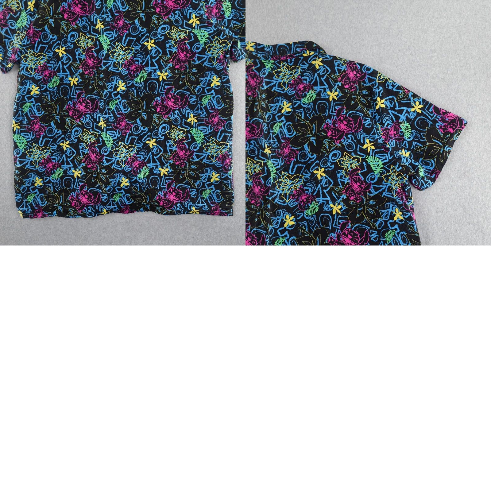 Disney Disney Parks Shirt Adult XL Hawaiian Stitch Button-Up Camp Multicolor Short Sleeve 90s Theme Mens Size US XL / EU 56 / 4 - 9 Thumbnail