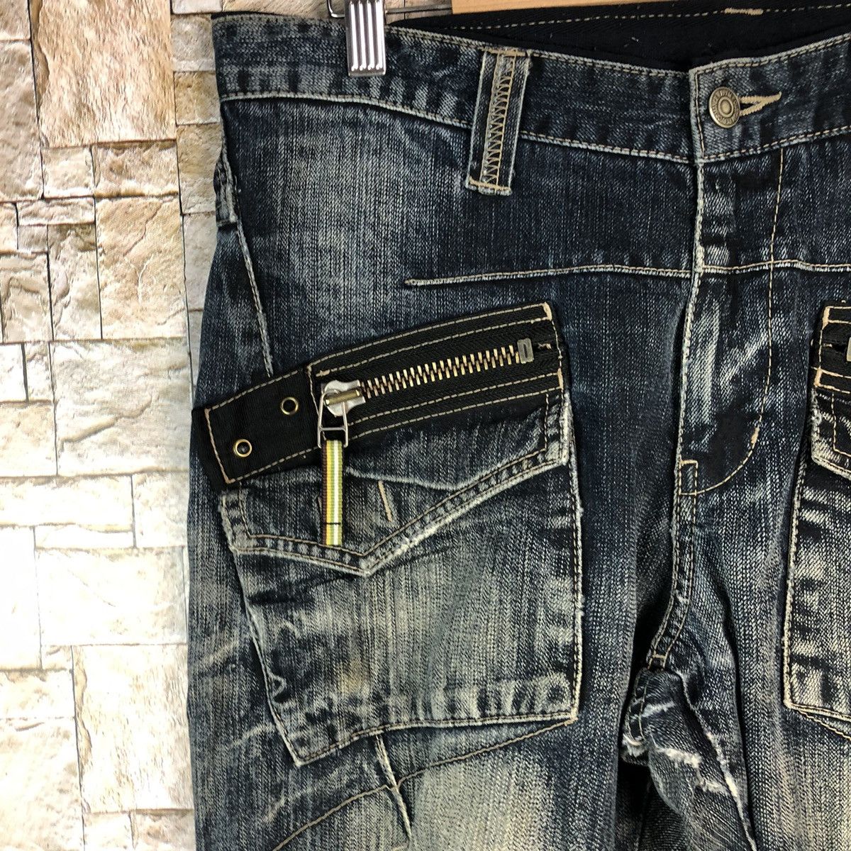 PPFM PPFM Blue Distressed ripped punk Denim Pants #A1040 Size US 33 - 8 Thumbnail