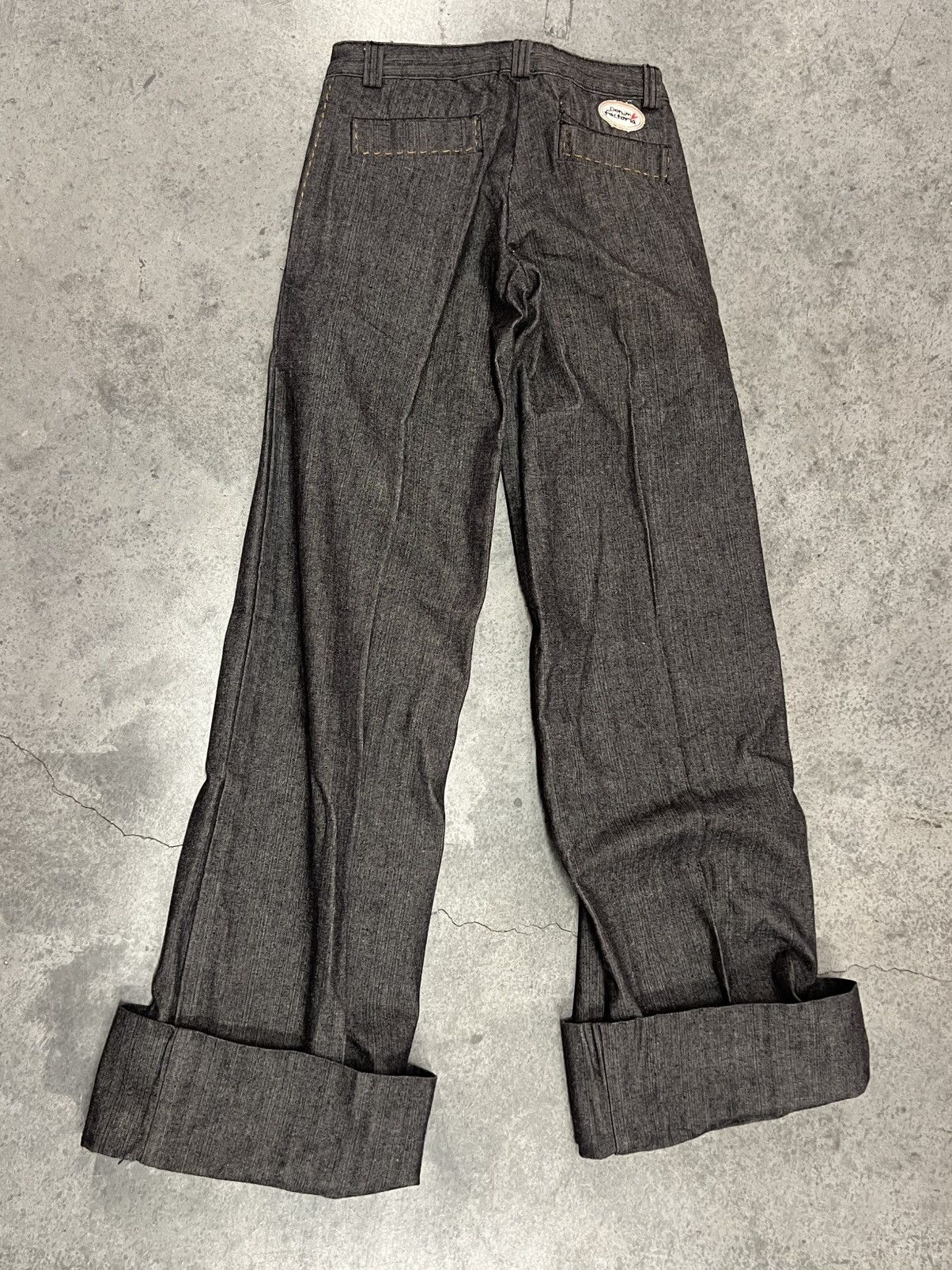 Vintage Y2K 2000's VTG Vintage Denim Factoria Retro Emo Black Jeans Size 24" / US 00 / IT 34 - 2 Thumbnail