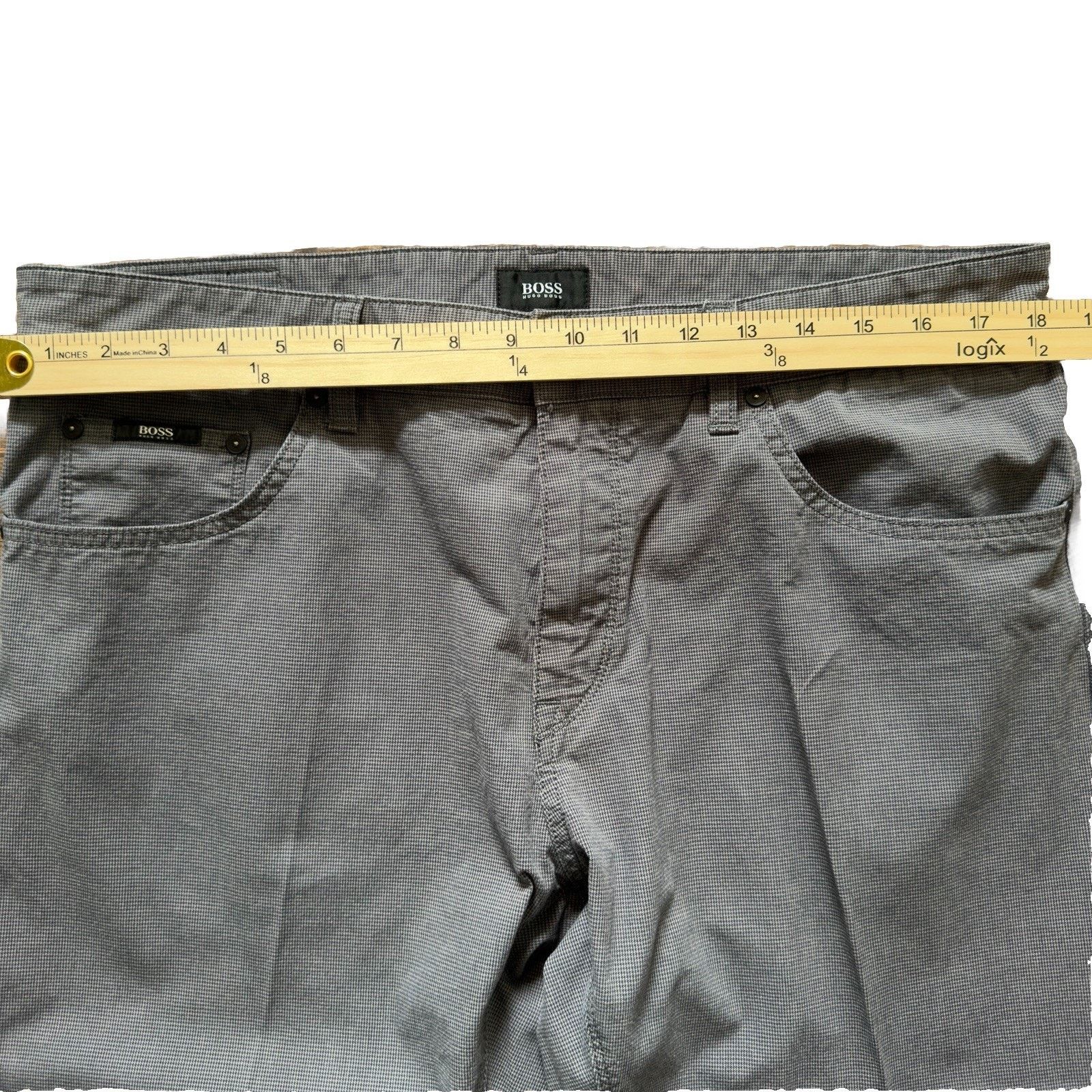 Hugo Boss Hugo Boss Maine Regular Fit Grey Micro-Pattern Pants 36x34 Size US 36 / EU 52 - 7 Thumbnail