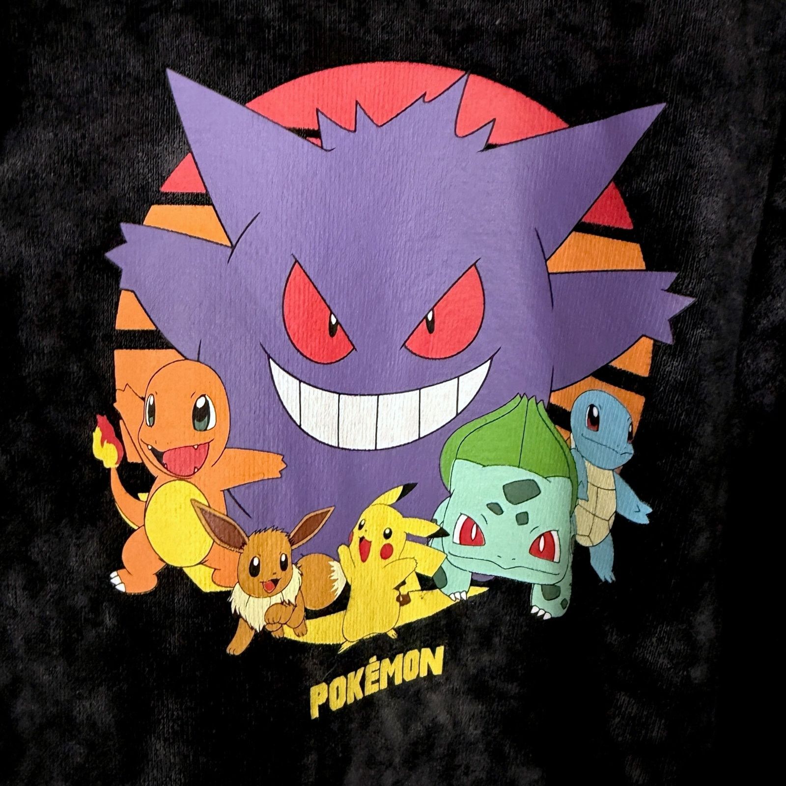 Pokemon Pokemon Gengar & Friends Black Acid Wash Graphic Hoodie Size US S / EU 44-46 / 1 - 7 Thumbnail