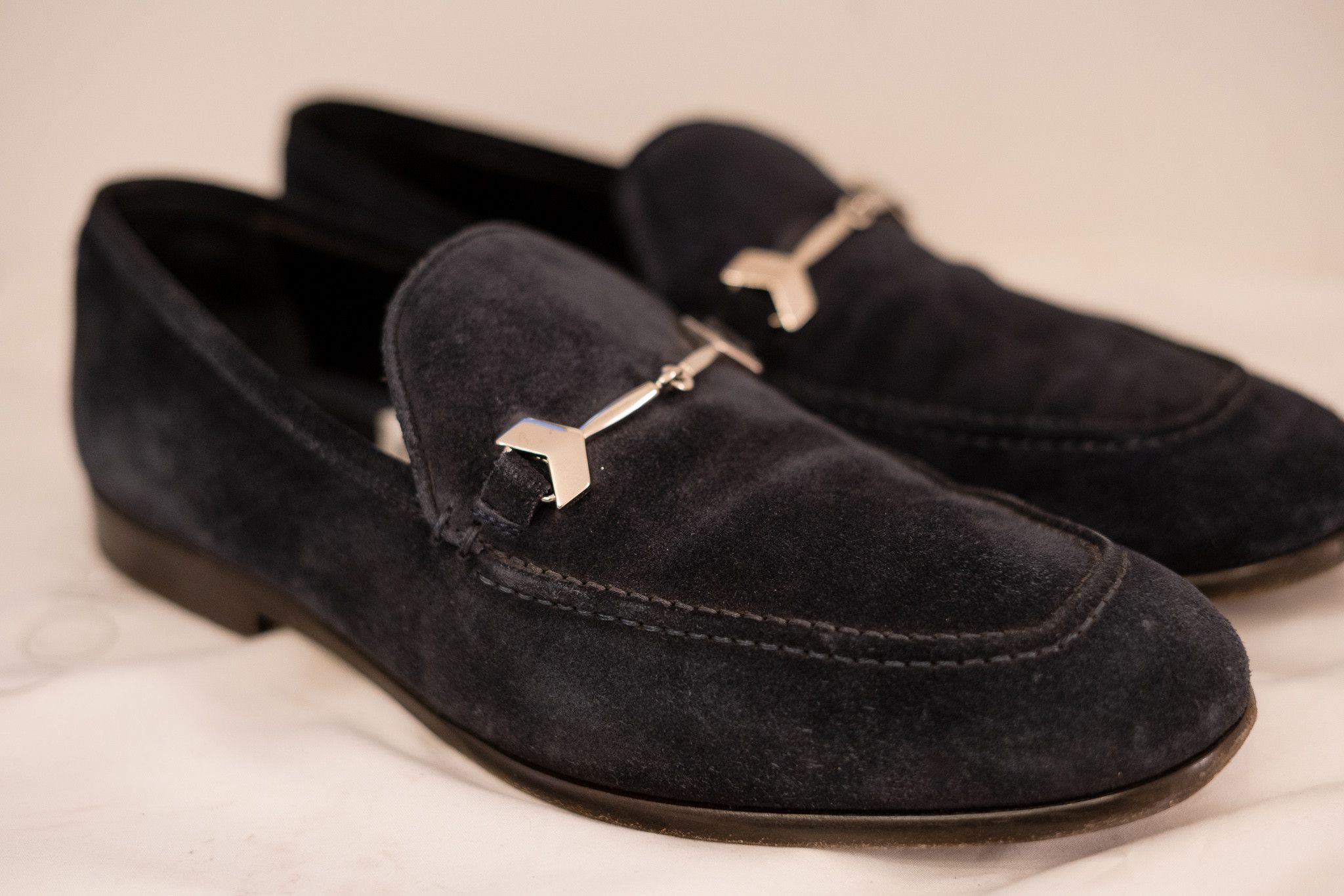 Jimmy Choo Jimmy Choo Men's Dark Blue Suede Shoes Size US 9 / EU 42 - 3 Thumbnail