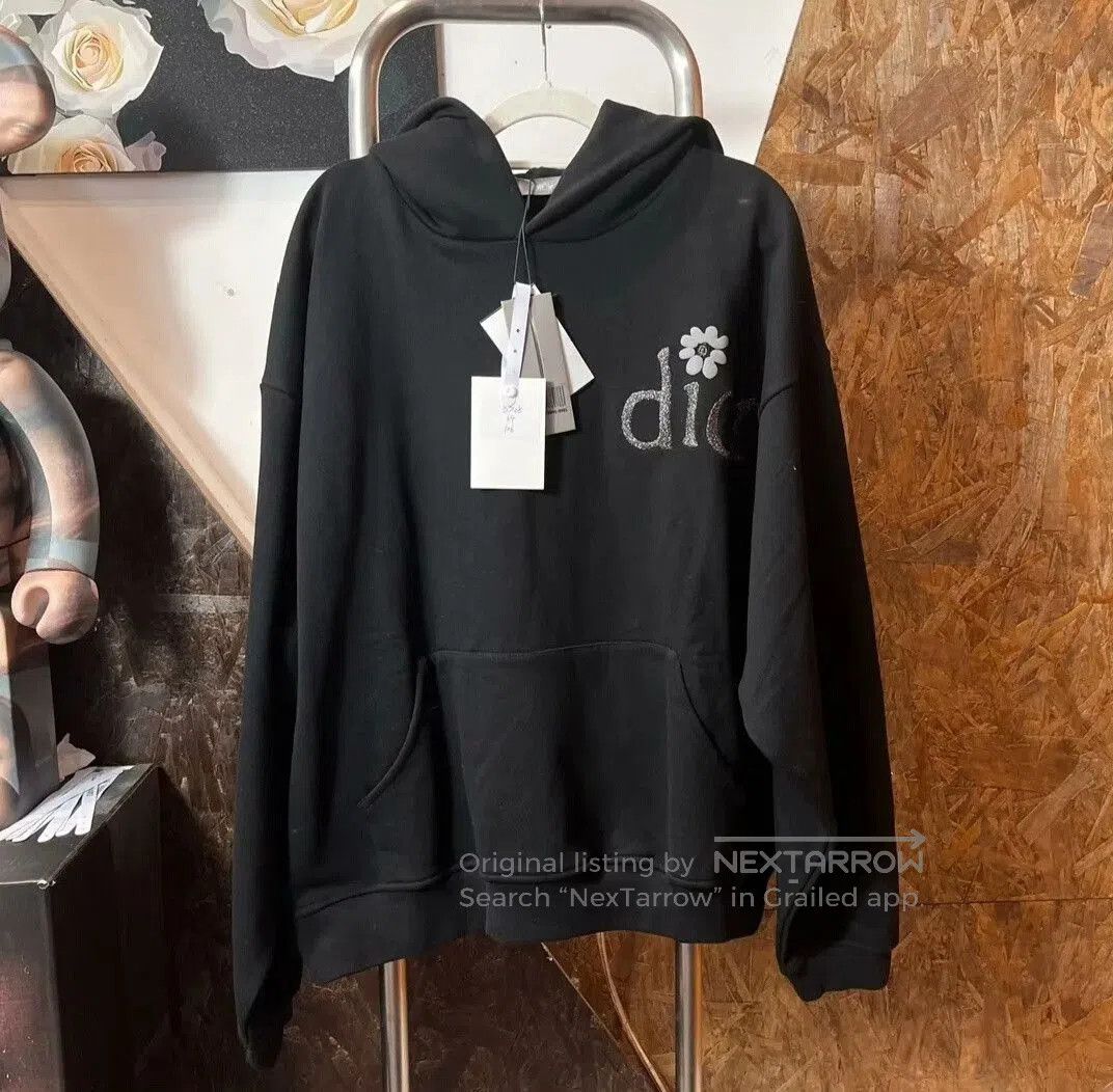 Dior Dior Black Glitter Daisy Embroidery Hoodie. Size M / US 6-8 / IT 42-44 - 1 Thumbnail