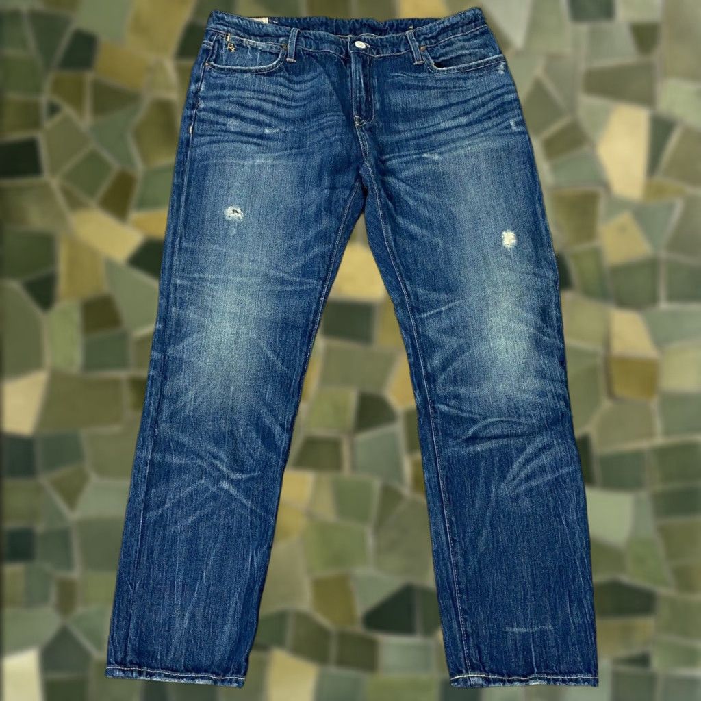 Polo Ralph Lauren VINTAGE Polo Ralph Lauren Jeans Womens Size 30 Slim Boyfriend Distressed Mid Rise Blue Denim Size 33" - 1 Thumbnail