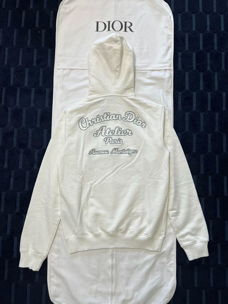 Dior Dior Dior White Logo Hooded Sweatshirt-2507 Size US M / EU 48-50 / 2 - 2 Thumbnail