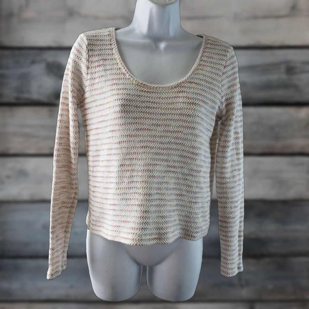 Madewell Madewell Womens Knit Scoopneck Top Stripe Sz Small Pink White Cotton Blend Pullover Knit Shirt Womens Colorful 90s? Size S / US 4 / IT 40 - 1 Thumbnail