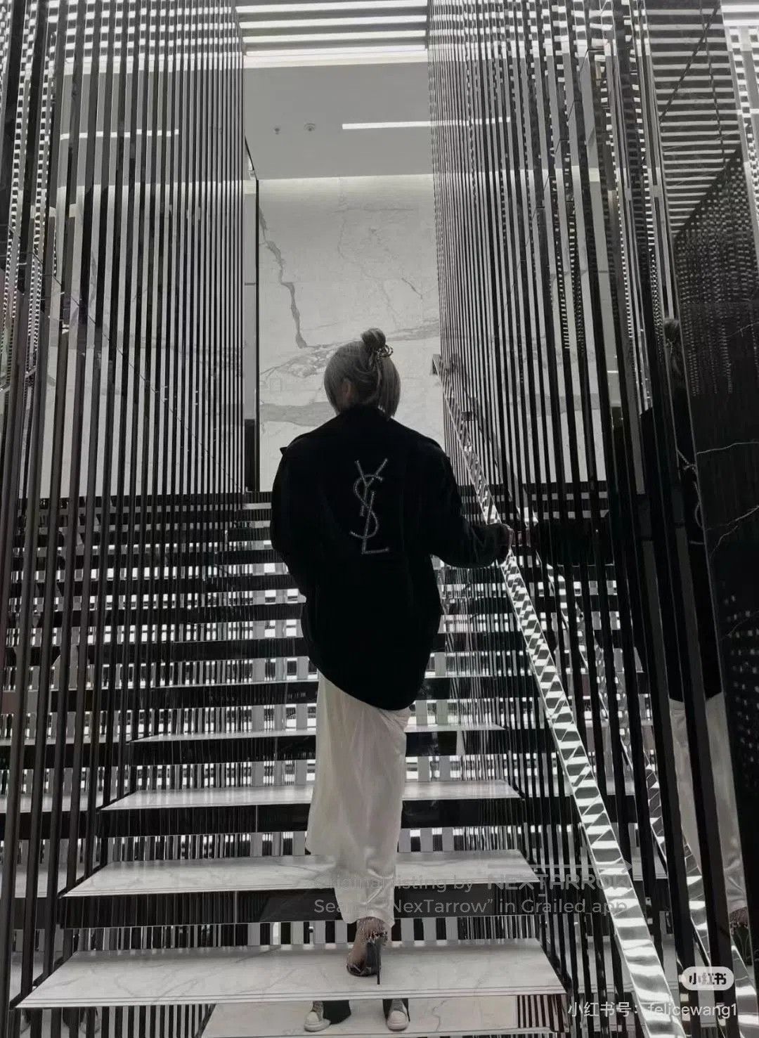 Saint Laurent Paris Saint Laurent Rhinestone Logo Velvet Coat. Size M / US 6-8 / IT 42-44 - 8 Thumbnail