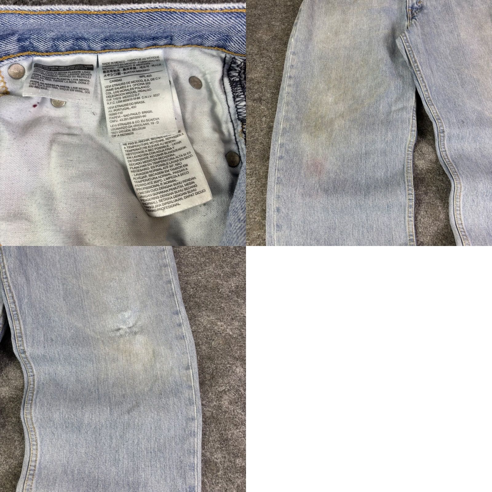 Levi's Levi's 550 Relaxed Fit Tapered Leg Jeans Light Wash Mens 38x30 Distressed Stain Size US 38 / EU 54 - 8 Thumbnail