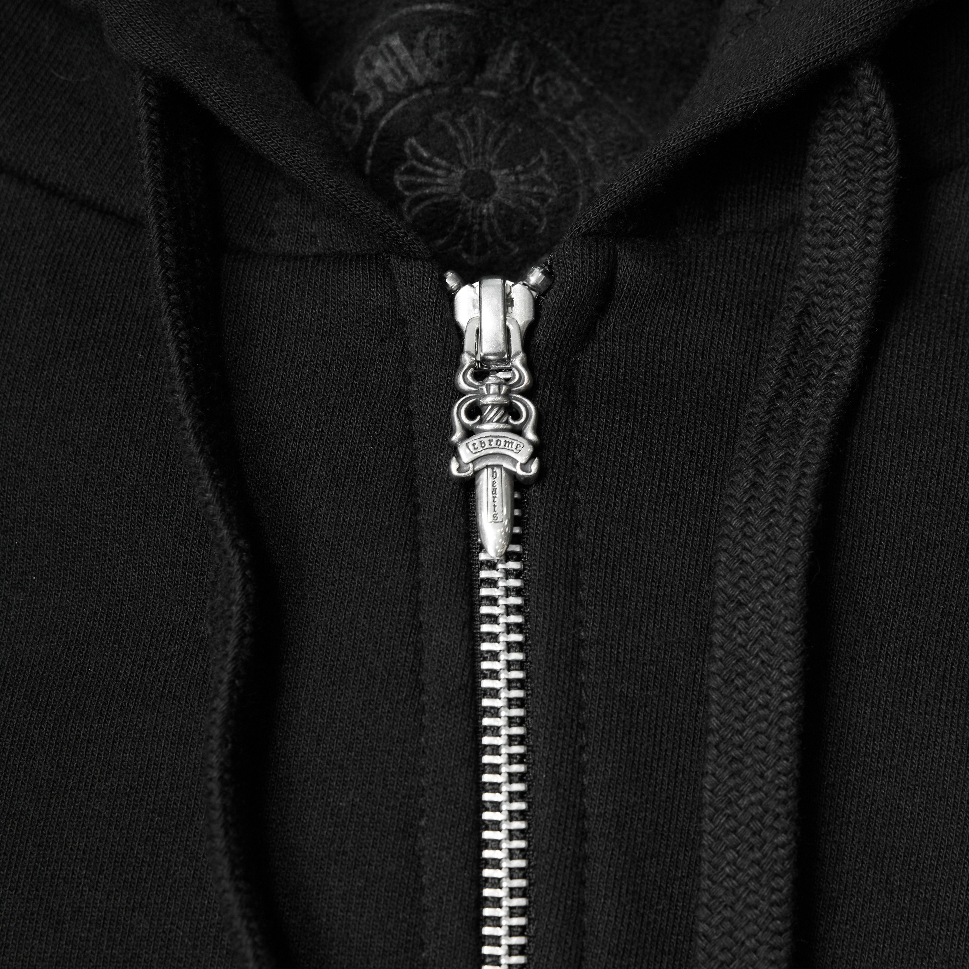 Chrome Hearts CHROME HEARTS Fleece Zip Hoodie BLACK Size US L / EU 52-54 / 3 - 3 Thumbnail