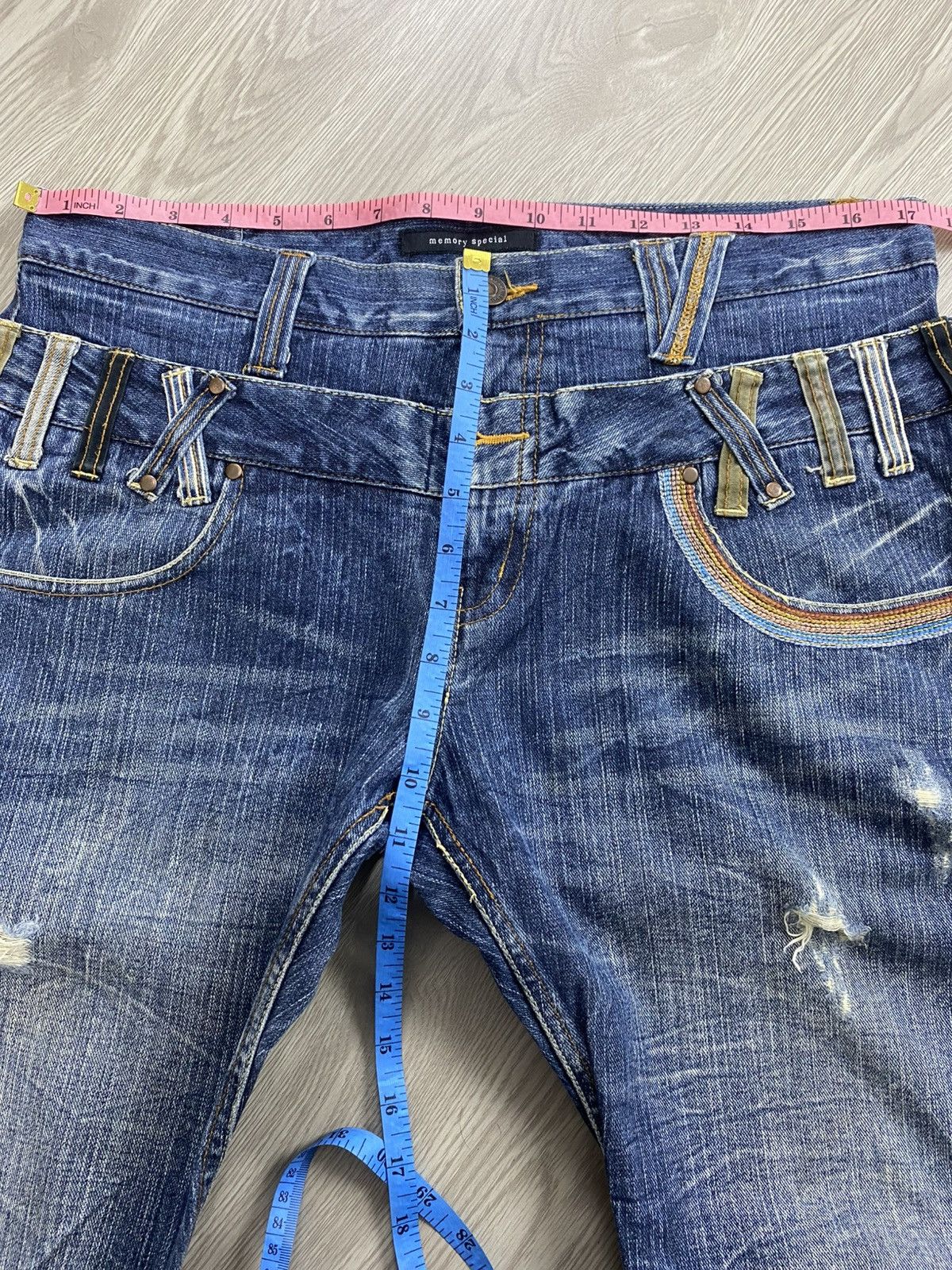 If Six Was Nine × Le Grande Bleu (L.G.B.) 2000s Memory Special Double Waist Distressed Punk Lgb Jeans Size US 34 / EU 50 - 20 Thumbnail