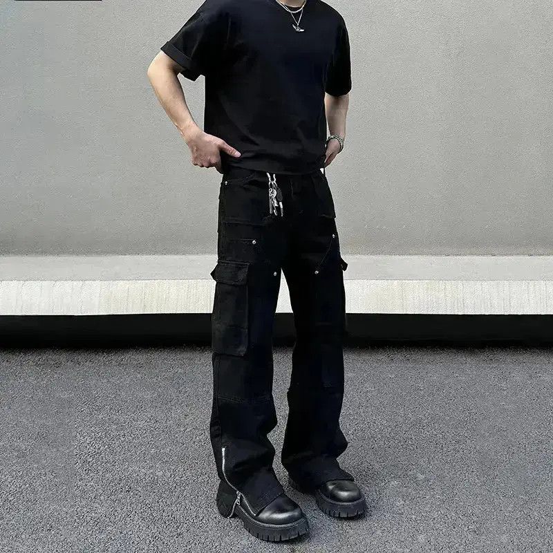Japanese Brand Straight leg micro flared multi pocket jeans Size US 30 / EU 46 - 1 Thumbnail