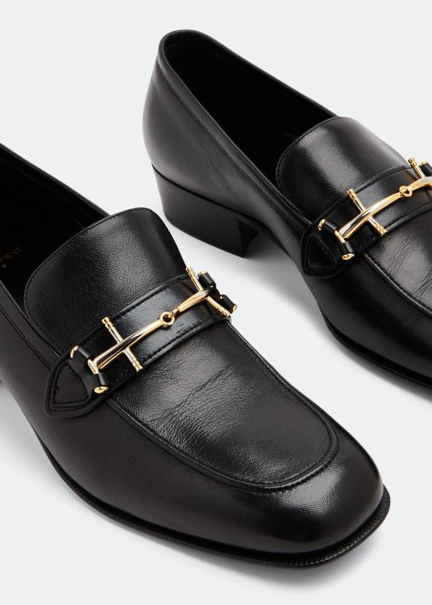 Saint Laurent Paris o1bcso1str0724 Solferino Loafers in Black Size US 12 / EU 45 - 3 Thumbnail