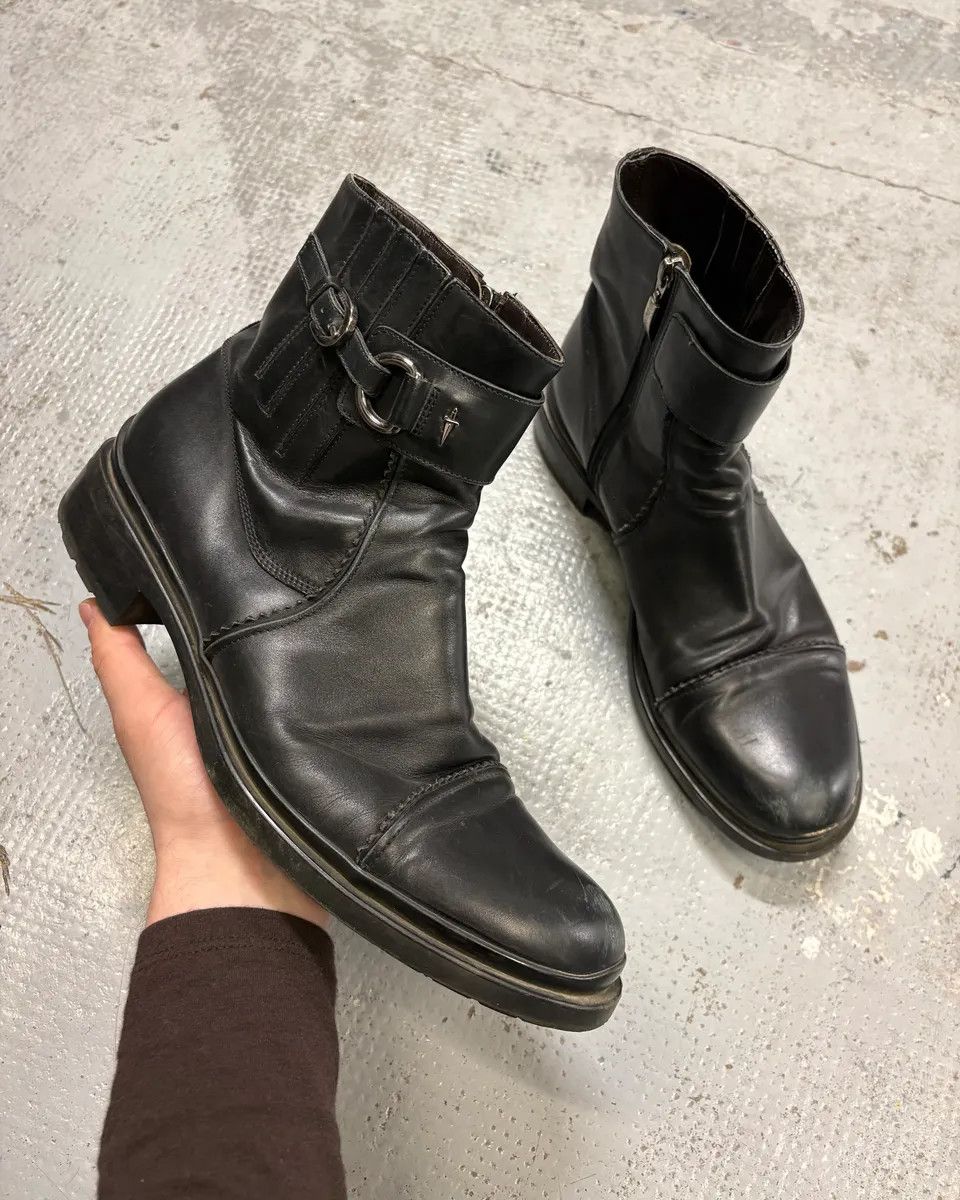 Vintage Paciotti Black Leather Harness Chelsea Boots Size US 9 / EU 42 - 1 Thumbnail