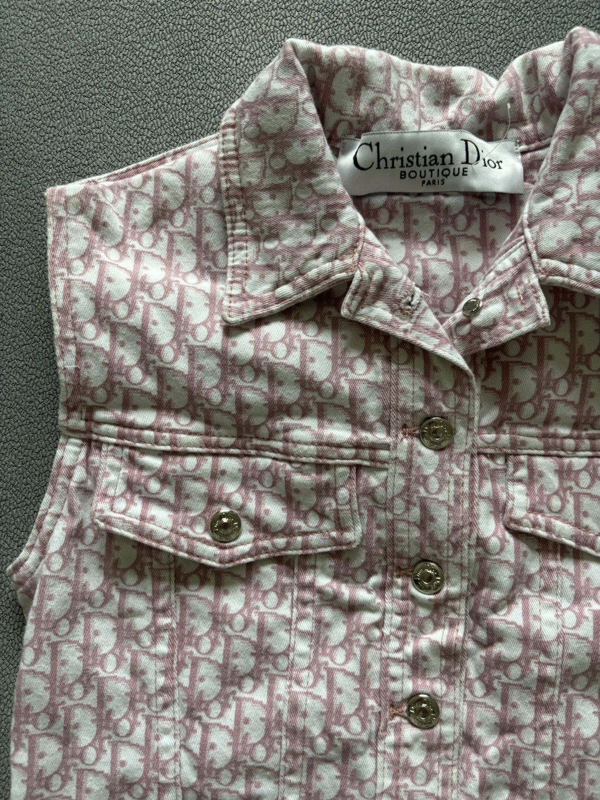 Dior Dior by John Galliano Monogram Pink Denim Vest Size M / US 6-8 / IT 42-44 - 3 Thumbnail