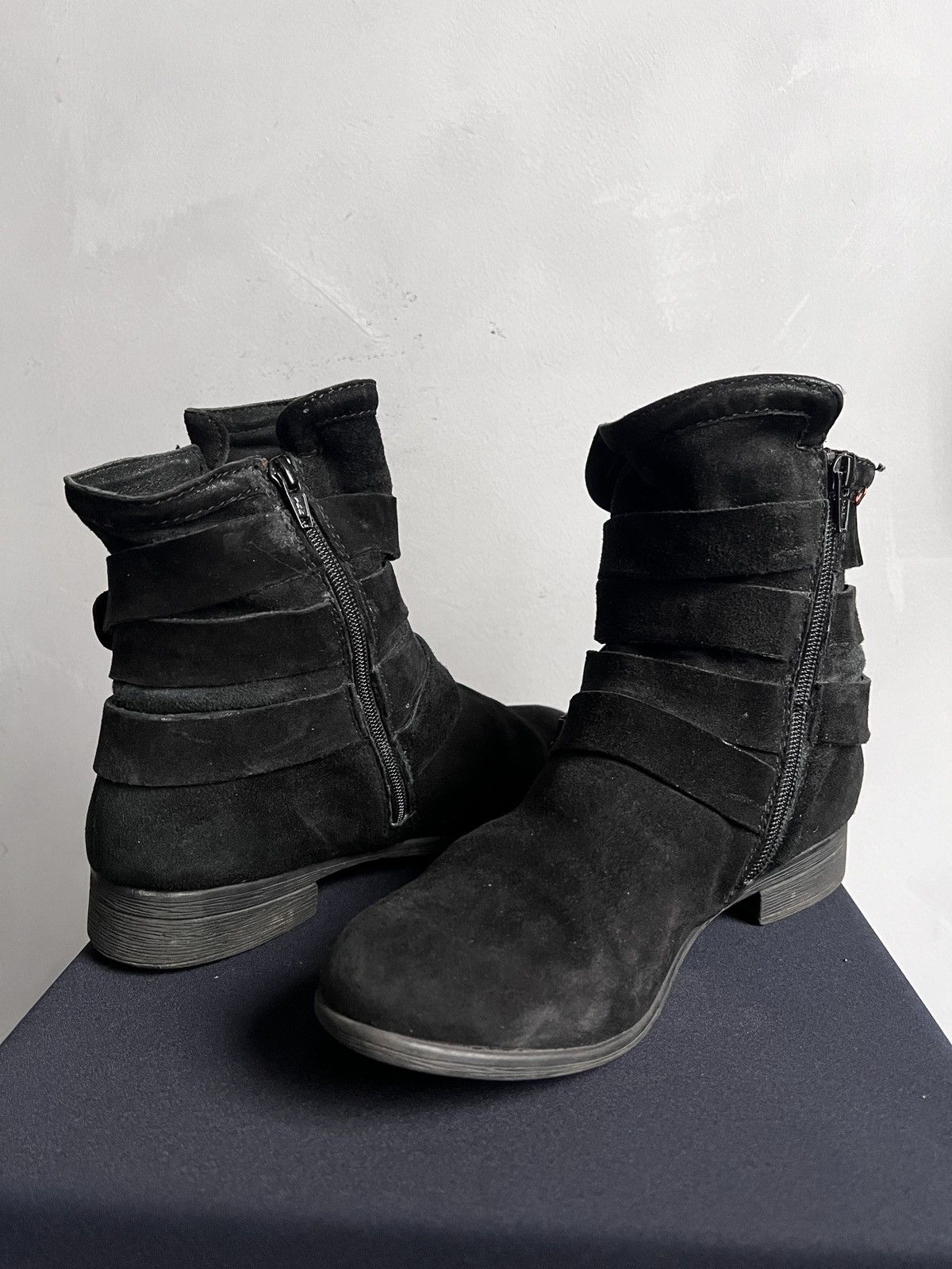 Undercover Undercover style Suede Moto black ankle boots belted straps Size US 7.5 / EU 40-41 - 7 Thumbnail