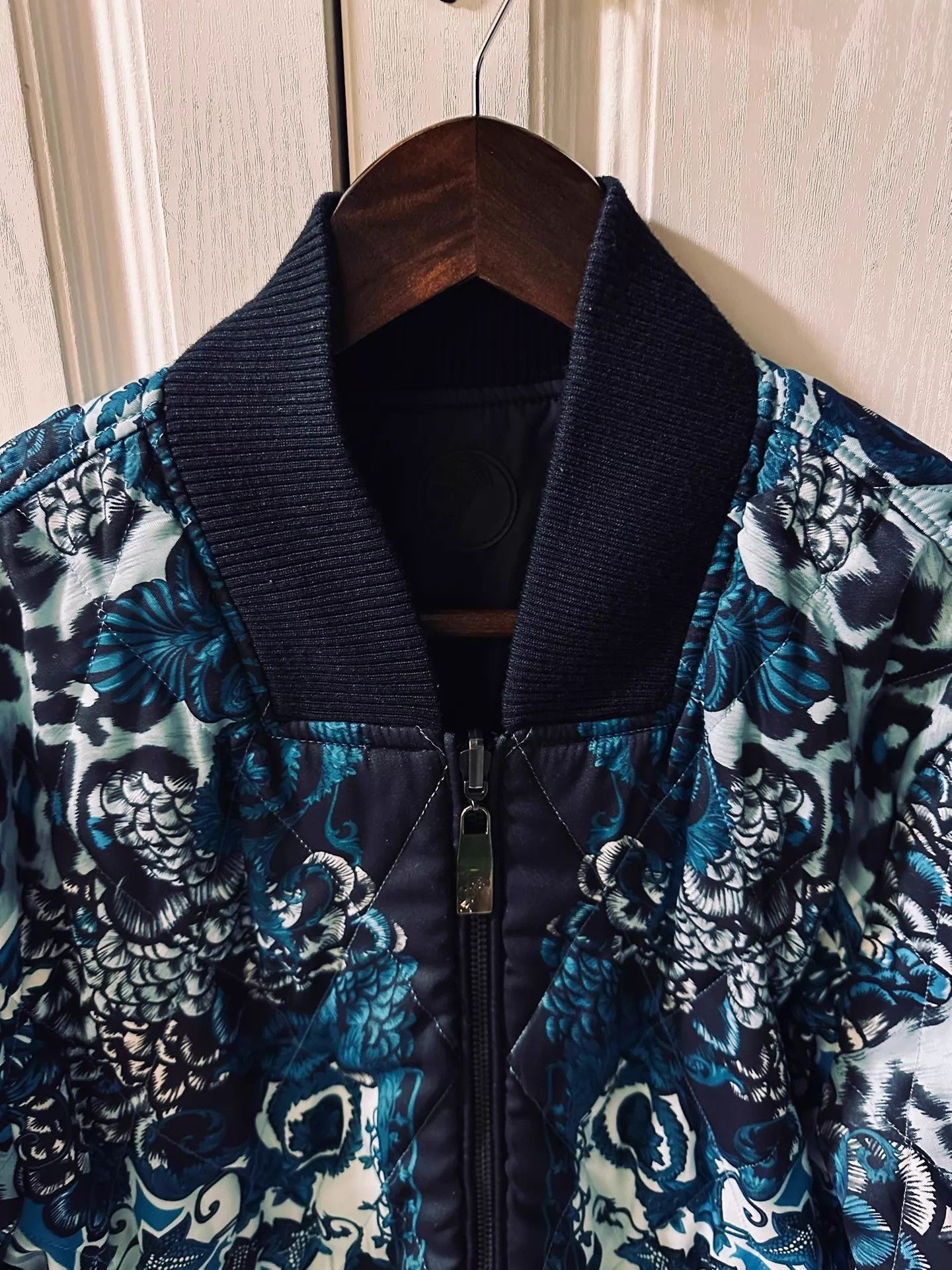 Versace Versace Baroque Blue Gold Double-Faced Padded Jacket S Size US S / EU 44-46 / 1 - 9 Thumbnail