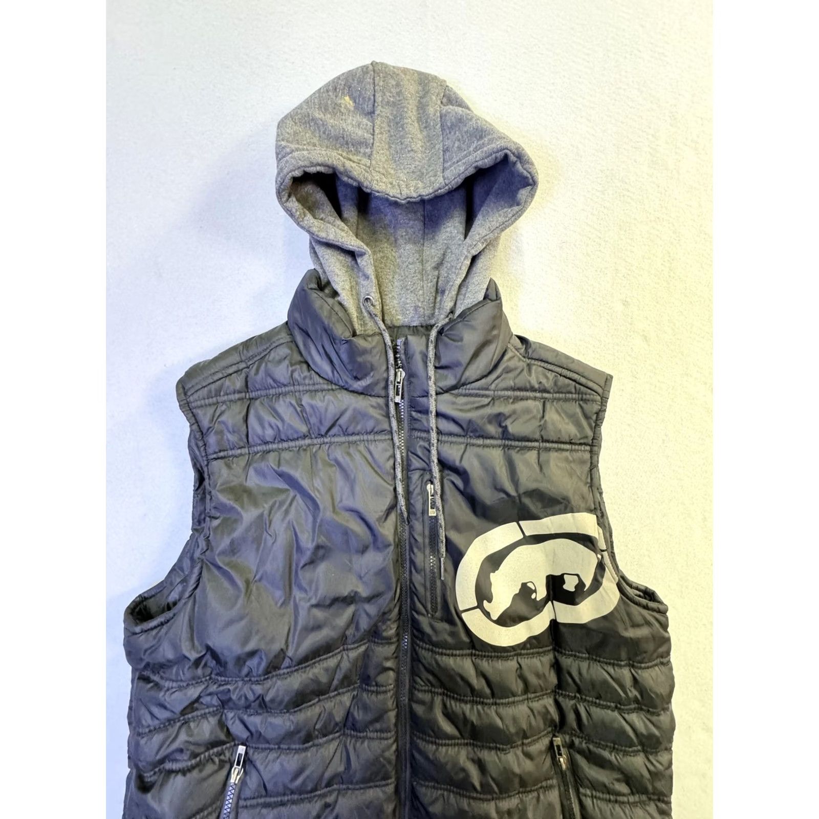 Ecko Unltd. Ecko Unltd. Vest Mens Large Black Quilted Puffer Hooded Full Zip Rhino Logo Size US L / EU 52-54 / 3 - 2 Thumbnail