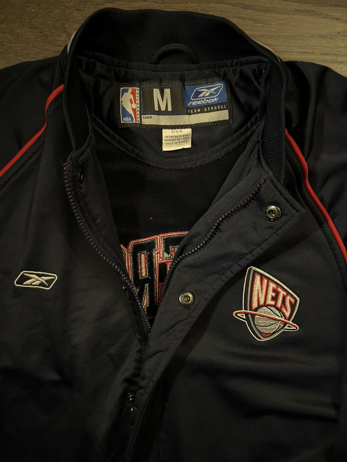 NBA NBA Reebok New Jersey Nets Warm Up Jacket Size US M / EU 48-50 / 2 - 2 Thumbnail