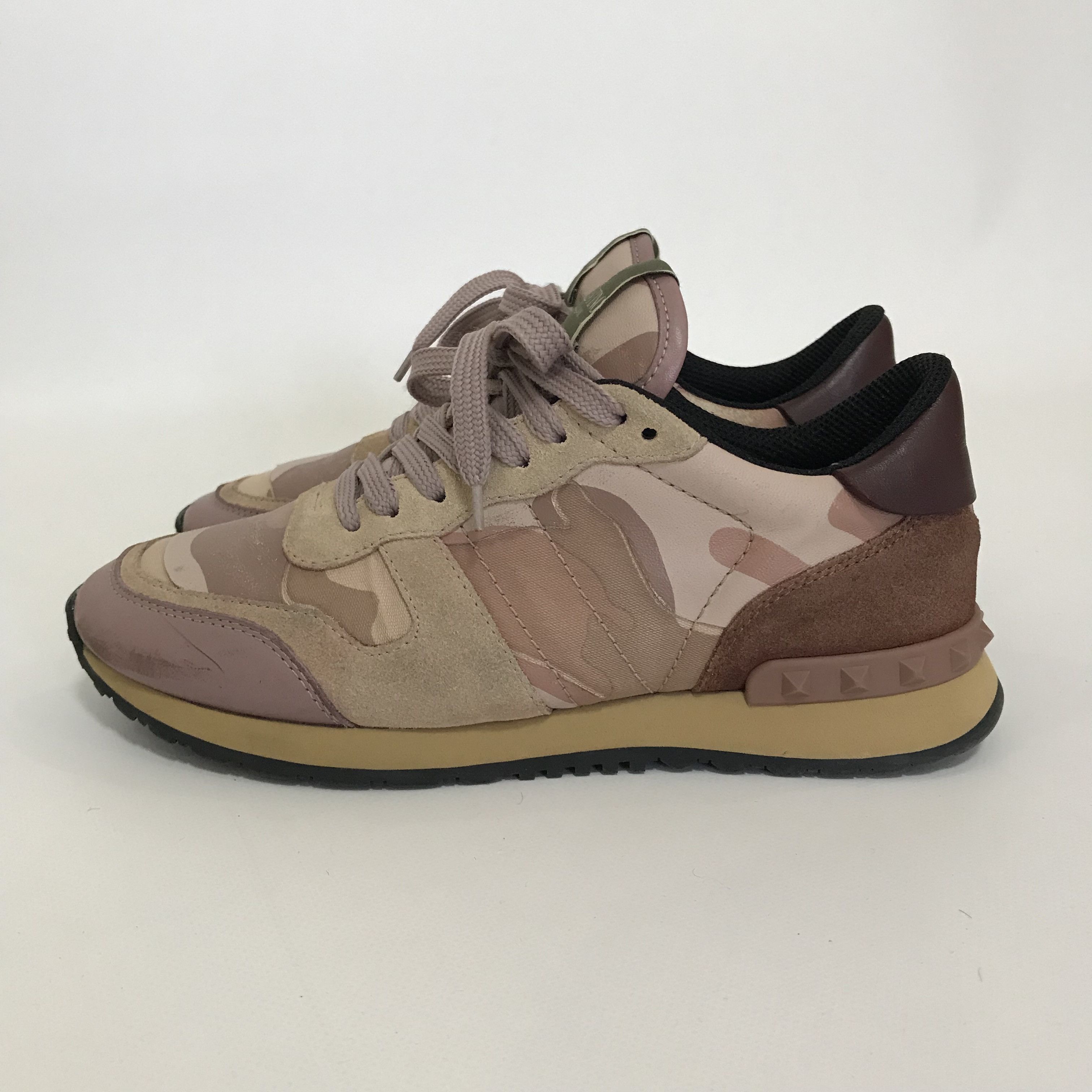 Valentino VALENTINO Garavani Rockrunner Pink Camouflage Sneakers Shoes Size US 7 / IT 37 - 3 Thumbnail