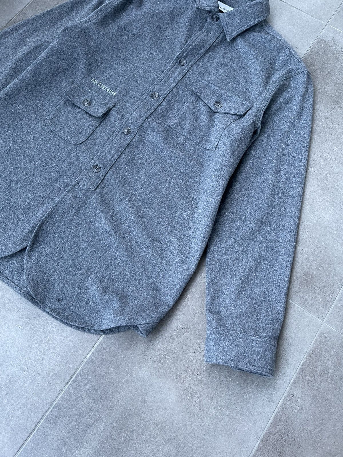 Han Kjobenhavn !DS! FW22 Han Kjobenhavn Wool Boxed Grey Overshirt Size US M / EU 48-50 / 2 - 12 Thumbnail