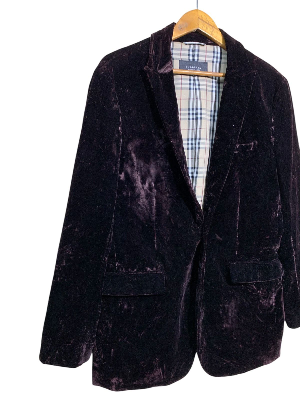 Burberry 🔥BURBERRY BLACK LABEL BURGUNDY VELVET JACKET Size US L / EU 52-54 / 3 - 2 Thumbnail