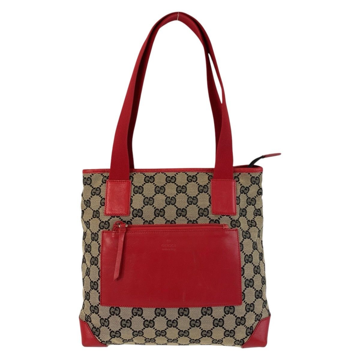 Gucci Gucci GG Canvas/leather 2Way Tote Bag 019 0402 Canvas Shoulder Bag 019 0402 in Red, Women's