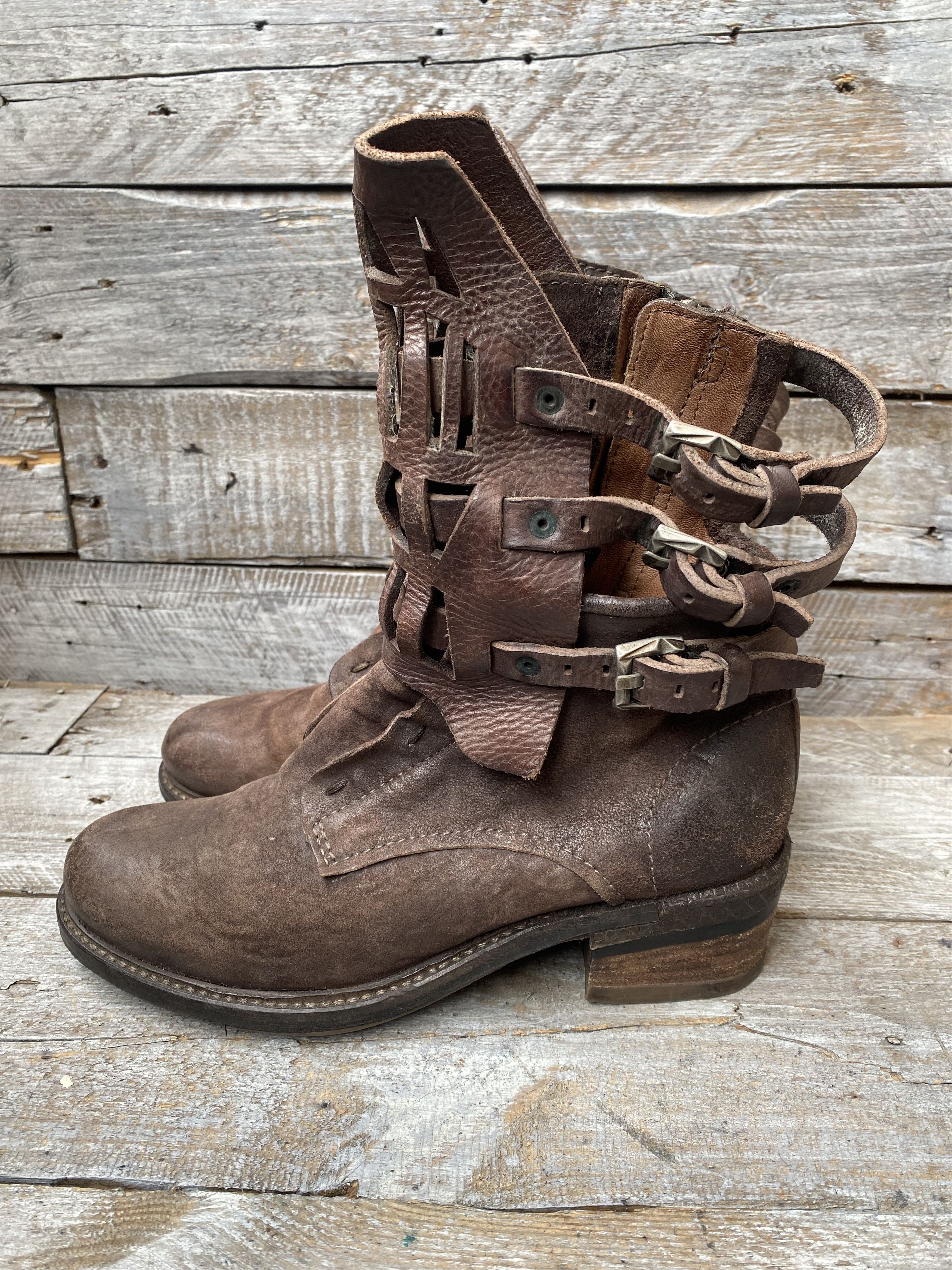A.S.98 As 98 brown leather combat boots sz 39 Size US 8.5 / IT 38.5 - 2 Thumbnail