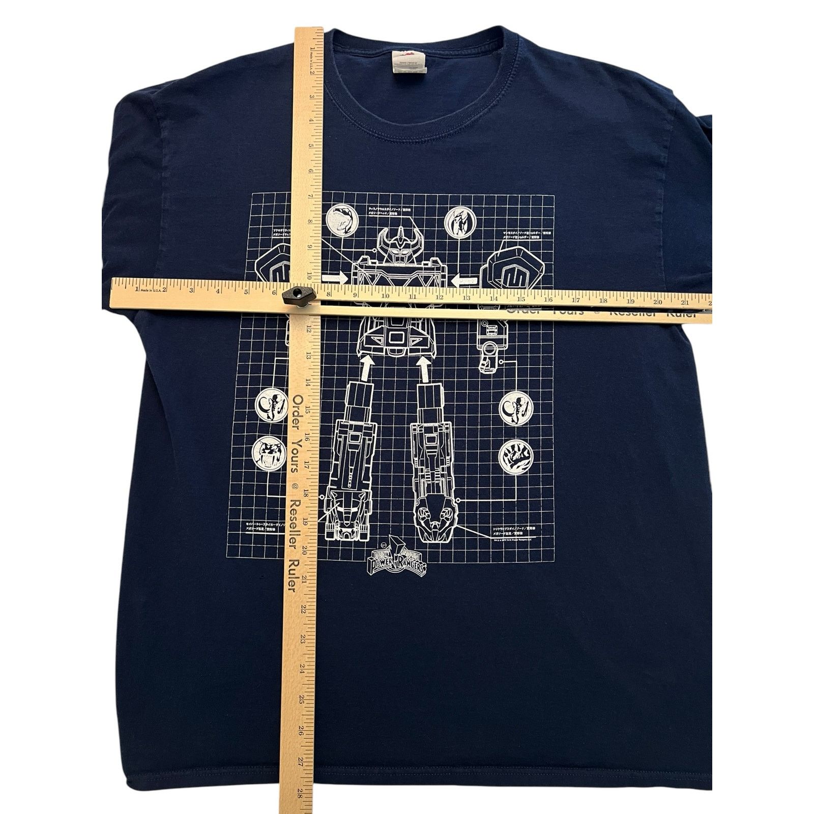 Other Power Rangers Megazord Blueprint T-Shirt – Navy Blue – Large Size US L / EU 52-54 / 3 - 9 Thumbnail
