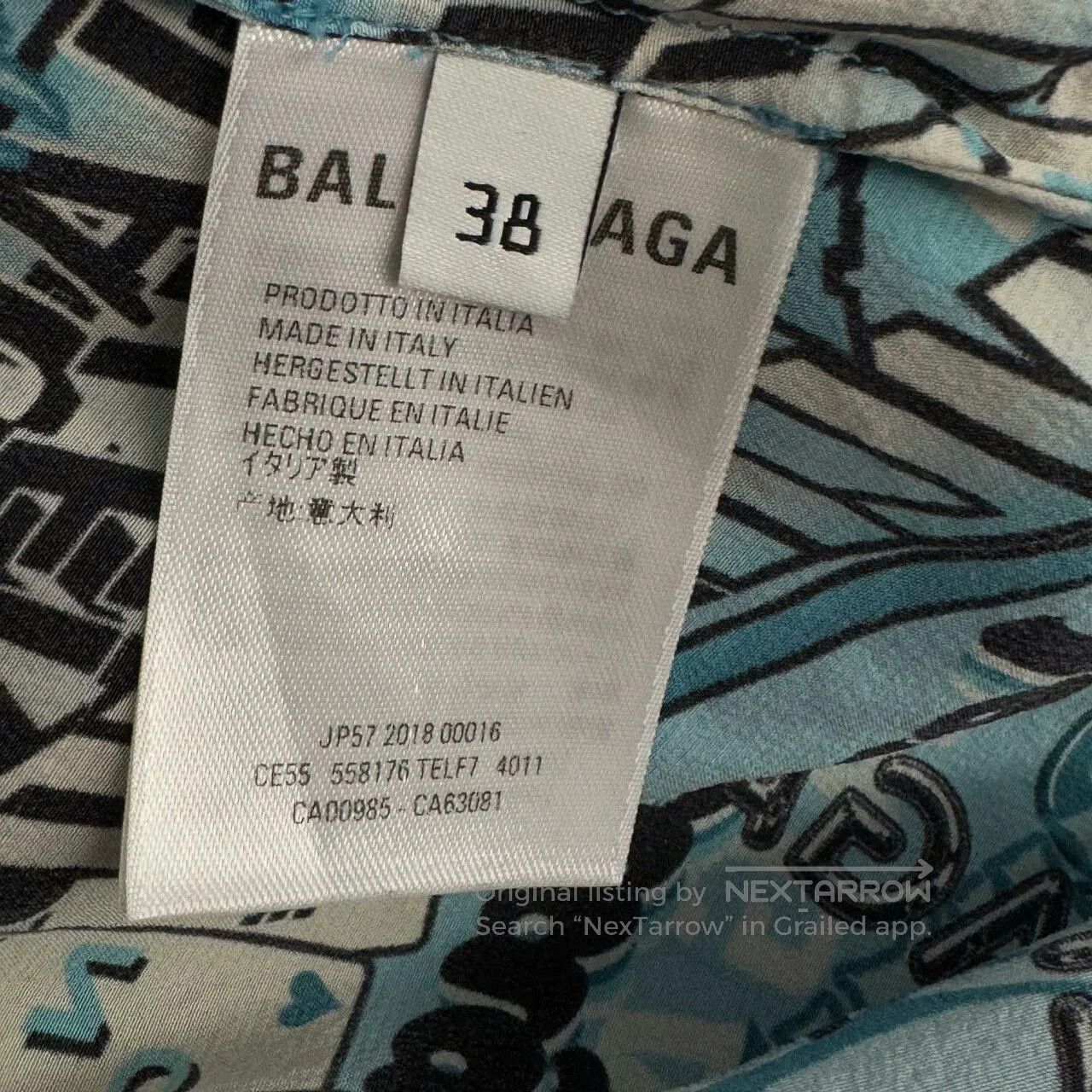Balenciaga Balenciaga Blue Letter Print Vest Shirt. Size US XS / EU 42 / 0 - 4 Thumbnail