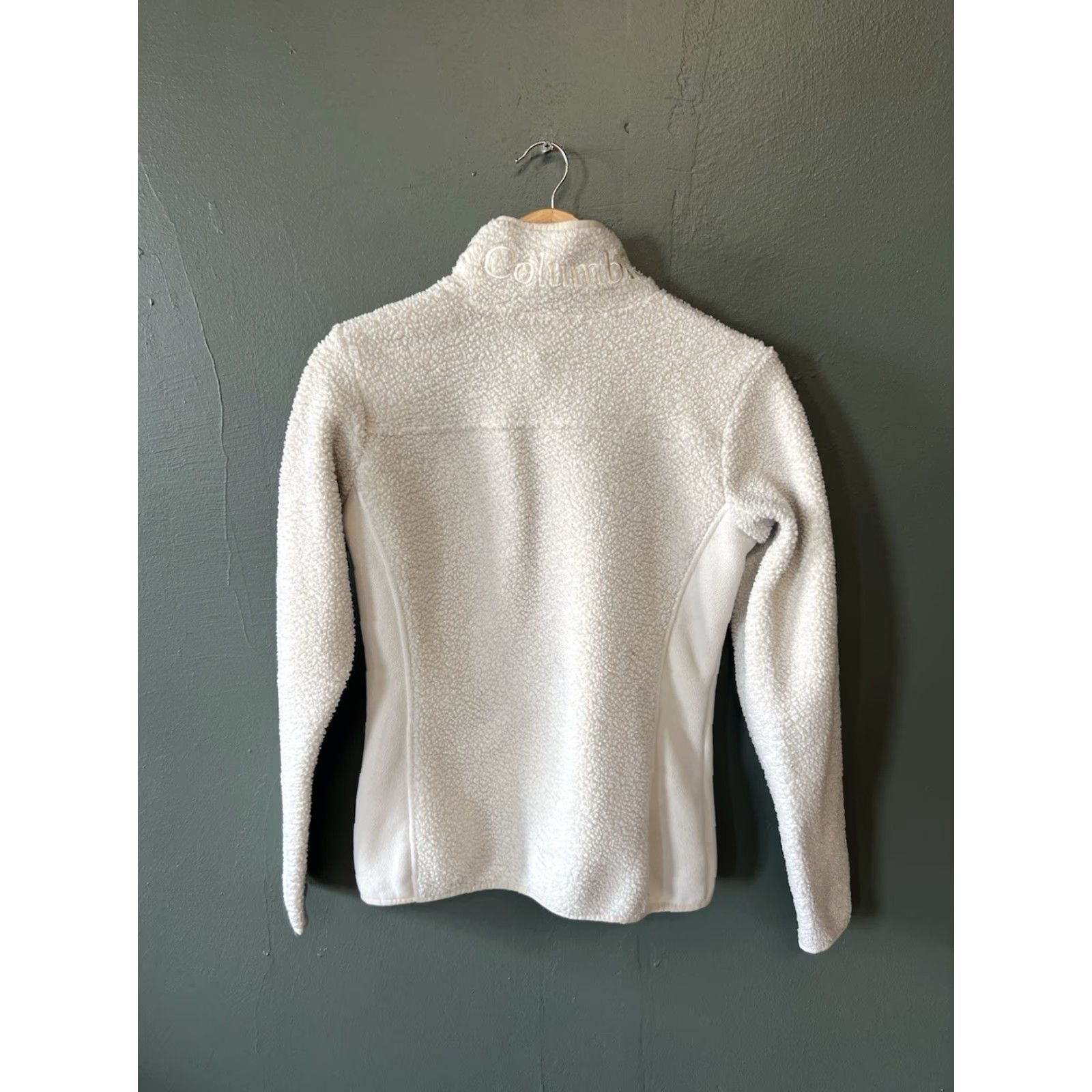 Vintage Columbia Sweatshirt Full Zip Fleece Mock Neck Beige M Womens Size M / US 6-8 / IT 42-44 - 2 Thumbnail