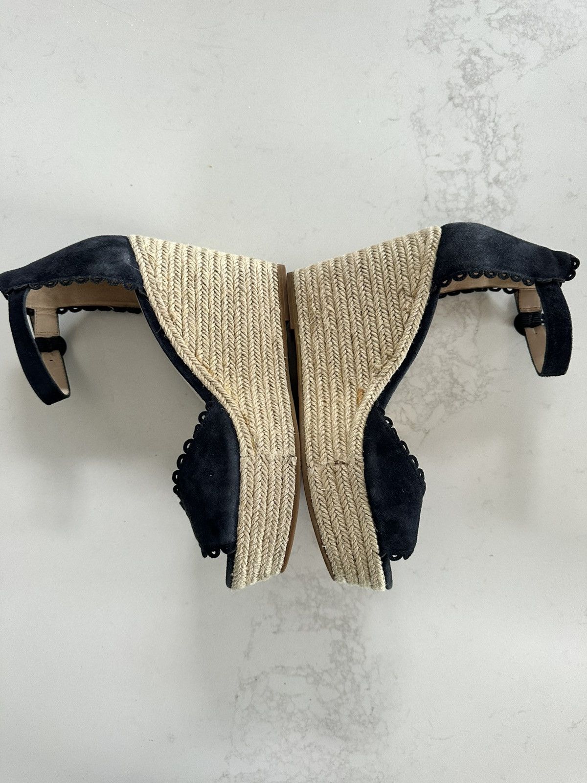 Pelle Moda PELLE MODA NAVY SUEDE WEDGE ESPADRILLES SIZE 7.5 Size US 7.5 / IT 37.5 - 3 Thumbnail