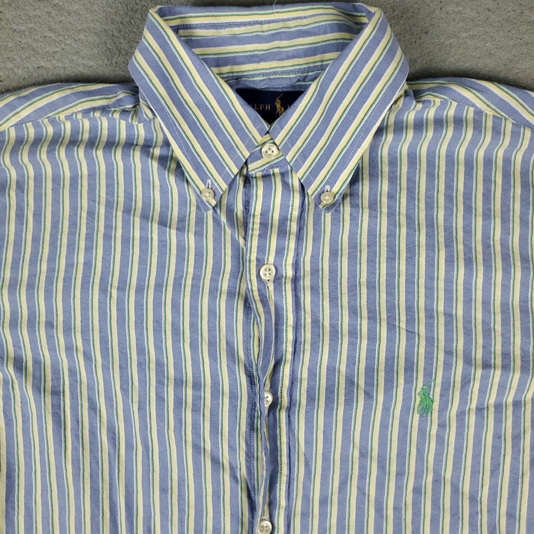 Ralph Lauren Ralph Lauren Shirt Mens 15.5 Blue Stripe Pony Dress Button Up Stained Size 42R - 2 Thumbnail
