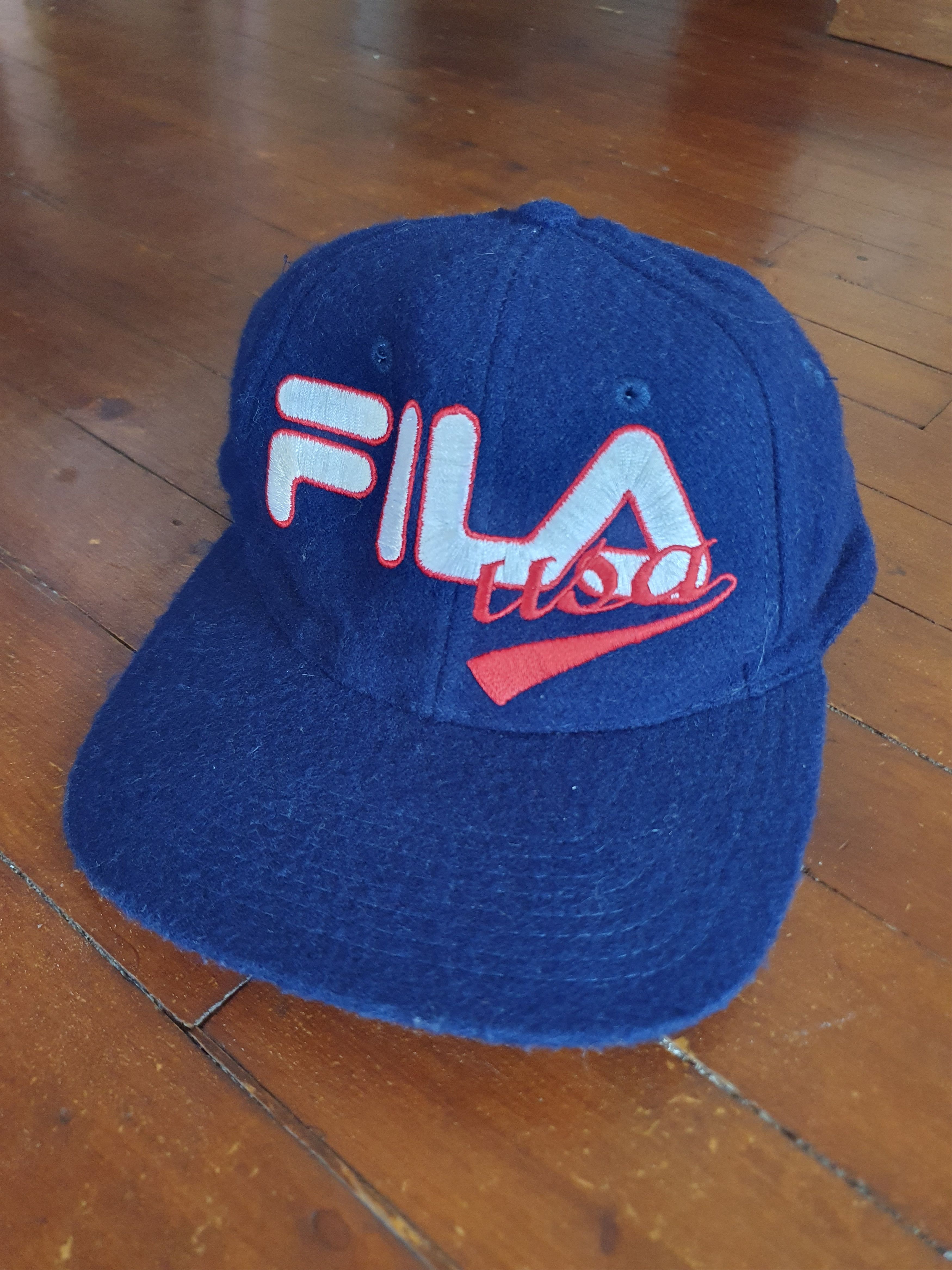 Fila × Vintage Fila USA Wool Blend Strapback Hat Winter Cap Size ONE SIZE - 5 Thumbnail