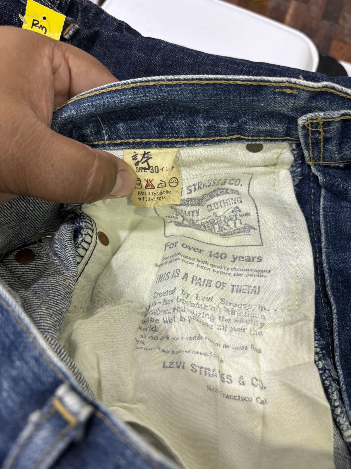 Levi's Vintage Levis 701XX Big E Selvedge Jeans Size US 30 / EU 46 - 9 Thumbnail