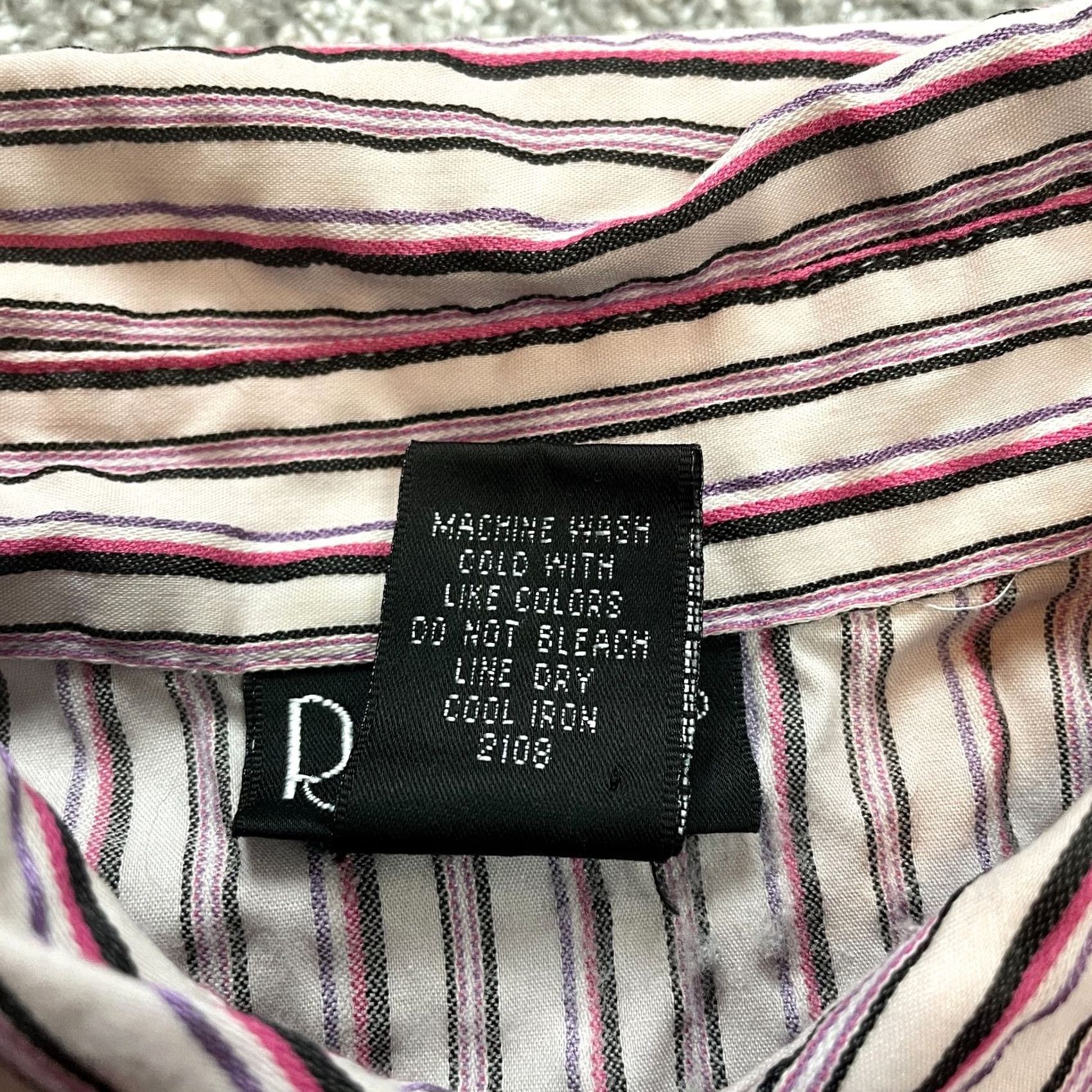 Vintage Rafaella Button Up Blouse Shirt Womens 10 Purple Striped Collared Ladies Top Shirt Size L / US 10 / IT 46 - 3 Thumbnail