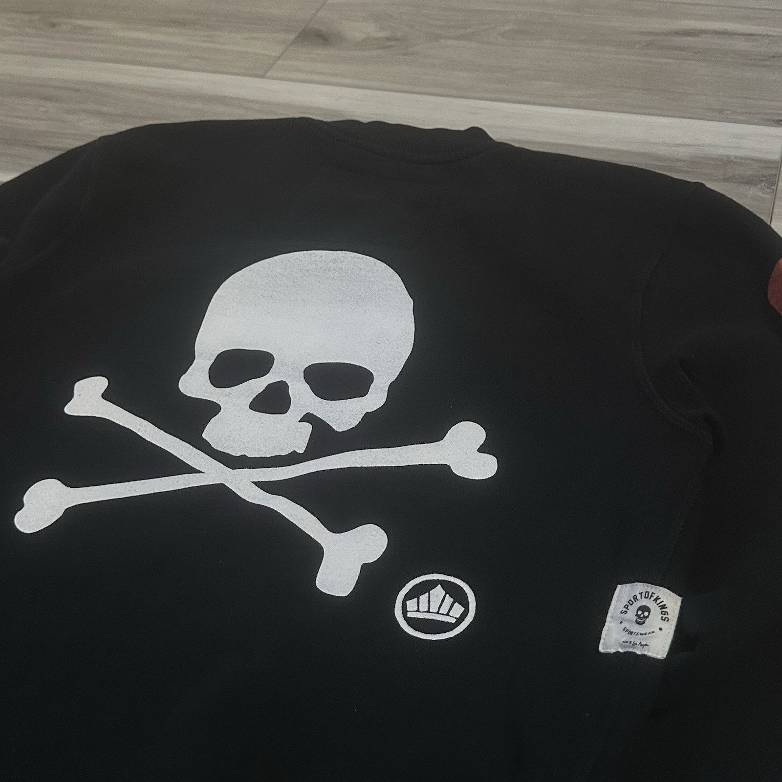Vintage Sport Of Kings Sweatshirt Black Mens XSmall Surf Beach Skull Size US XS / EU 42 / 0 - 5 Thumbnail