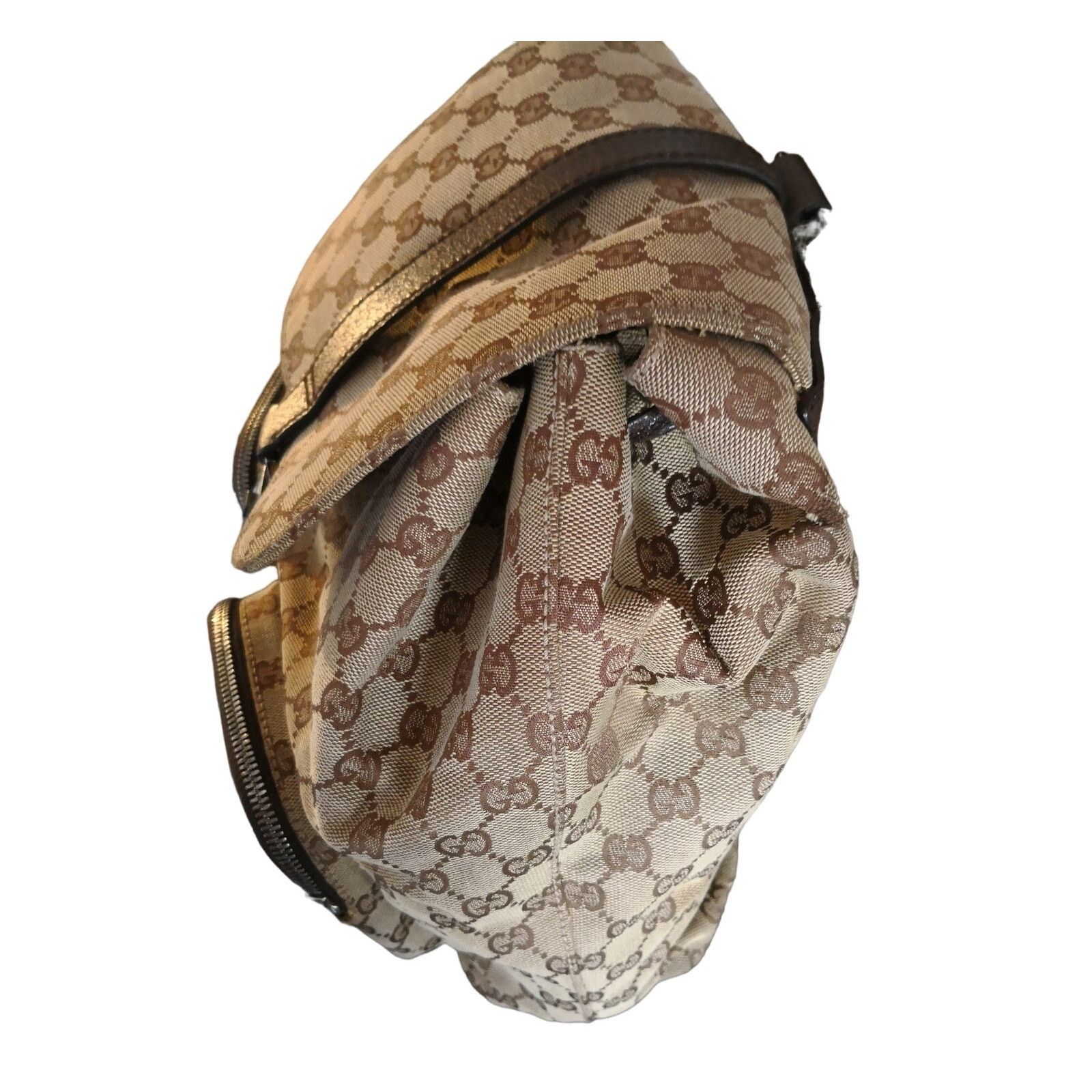 Gucci Authentic Gucci GG Jackie Canvas Backpack Excellent Shape Size ONE SIZE - 6 Thumbnail