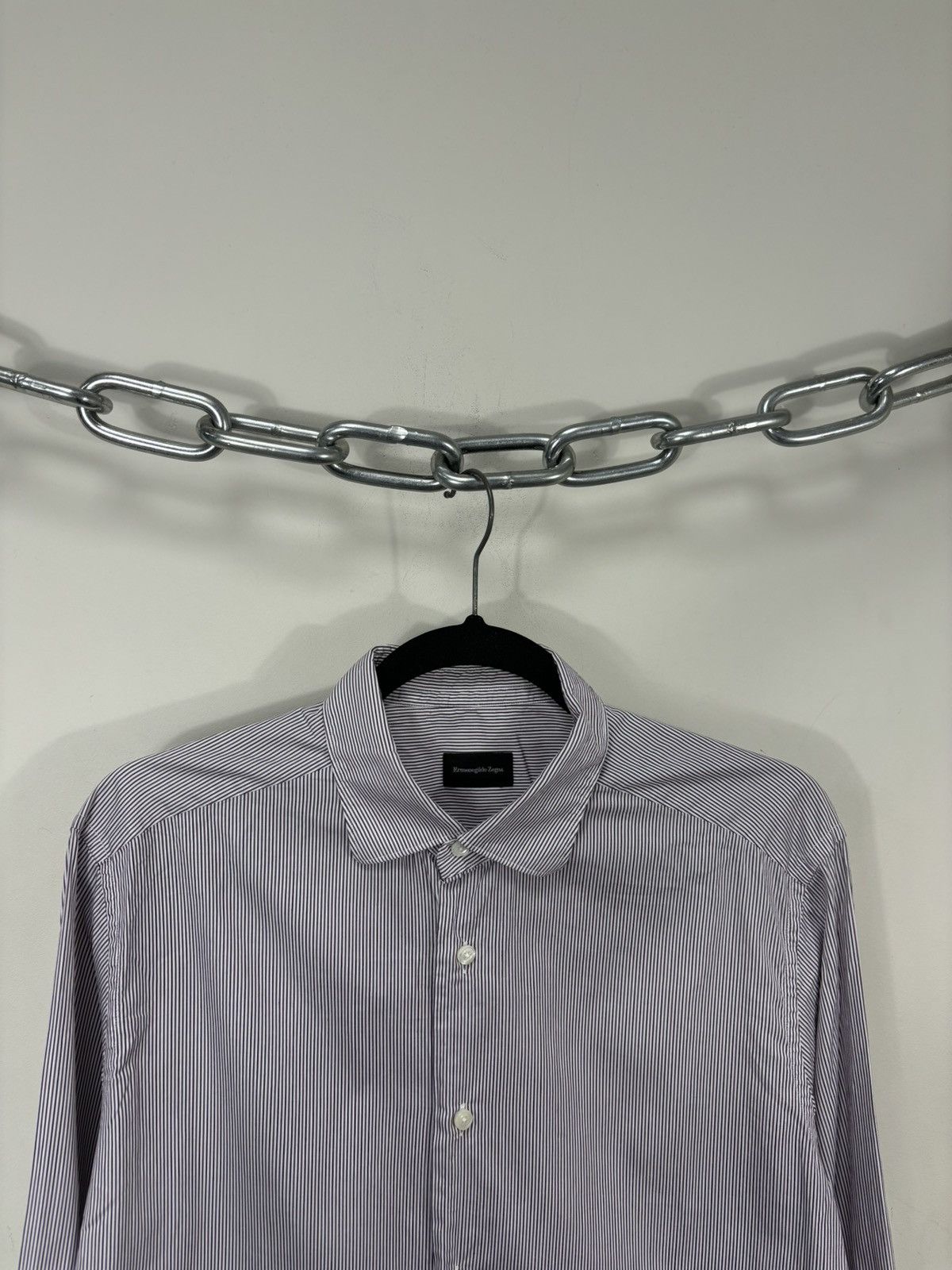 Ermenegildo Zegna Ermenegildo Zegna Men’s Striped Contemporary Button Up Shirt Size US M / EU 48-50 / 2 - 3 Thumbnail