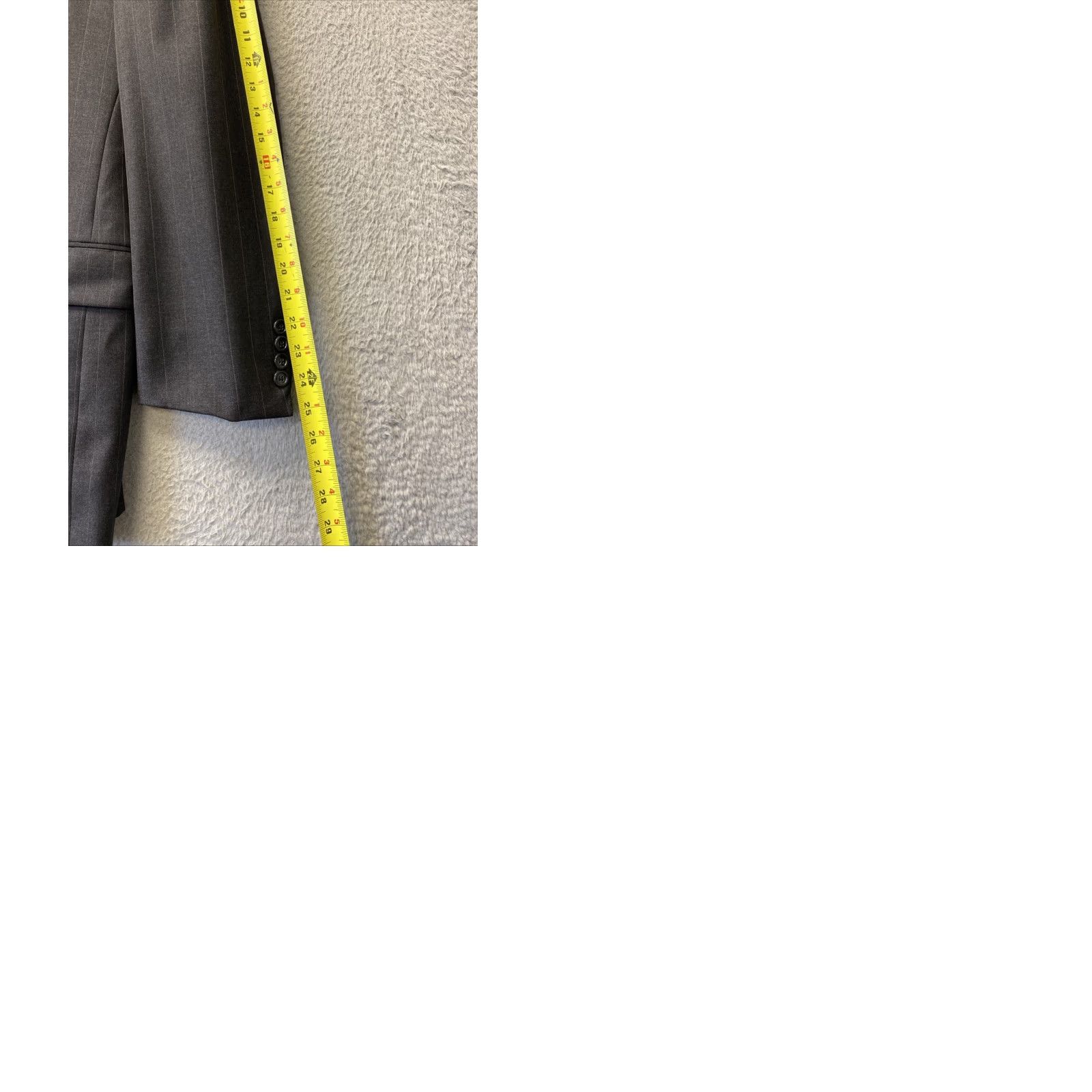 Vintage Hickey Freeman 100% Wool Suit Blazer Size 43R Gray Striped Mens Size 46R - 9 Thumbnail
