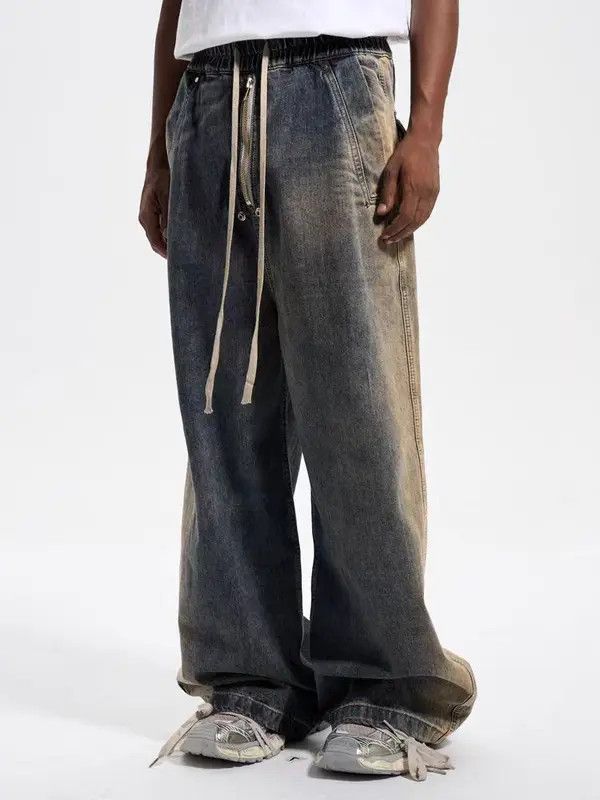 Japanese Brand VIBE High street style zipper gradient washed baggy jeans Size US 34 / EU 50 - 2 Thumbnail
